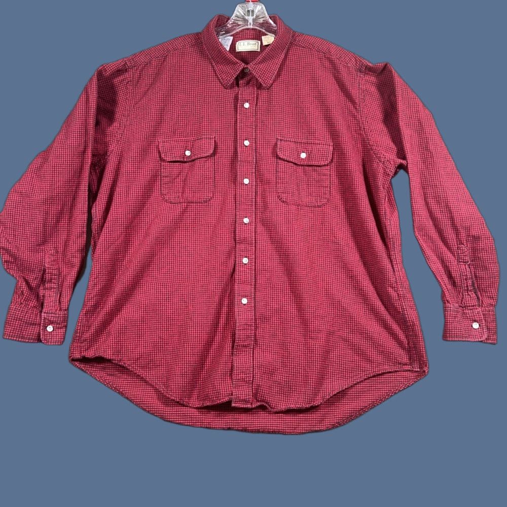 Vintage VINTAGE L.L. Bean Button-Up Long Sleeve Shirt Big 2X Red Plaid Flannel USA Men Size US XXL / EU 58 / 5 - 1 Thumbnail