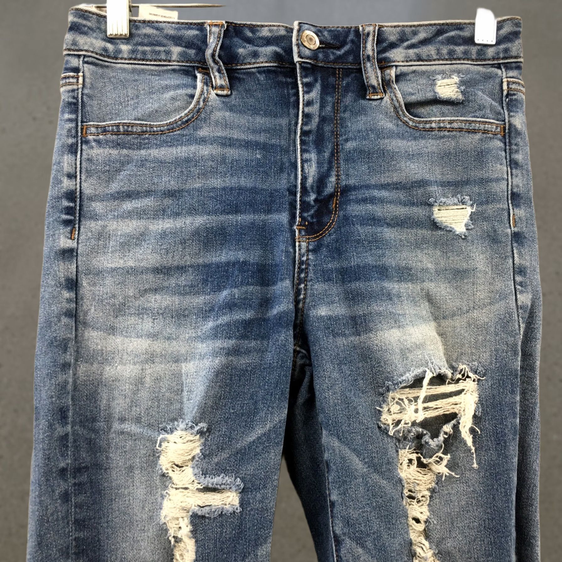 American Eagle Outfitters American Eagle Outfitters Jegging Jeans Womens 4S Blue Denim High-Rise Comfort Stretch Pockets Button Regular 28x25``` Size 27" / US 4 / IT 40 - 1 Thumbnail