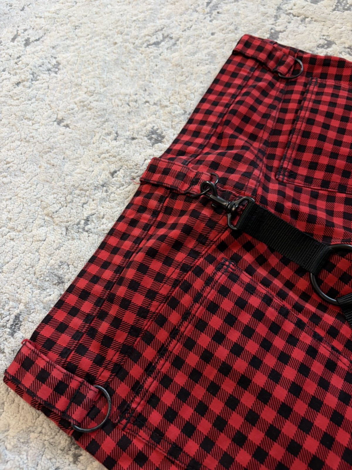 Number (N)ine SS05 Night Crawler Plaid Suspender Denim Size US 33 - 10 Thumbnail