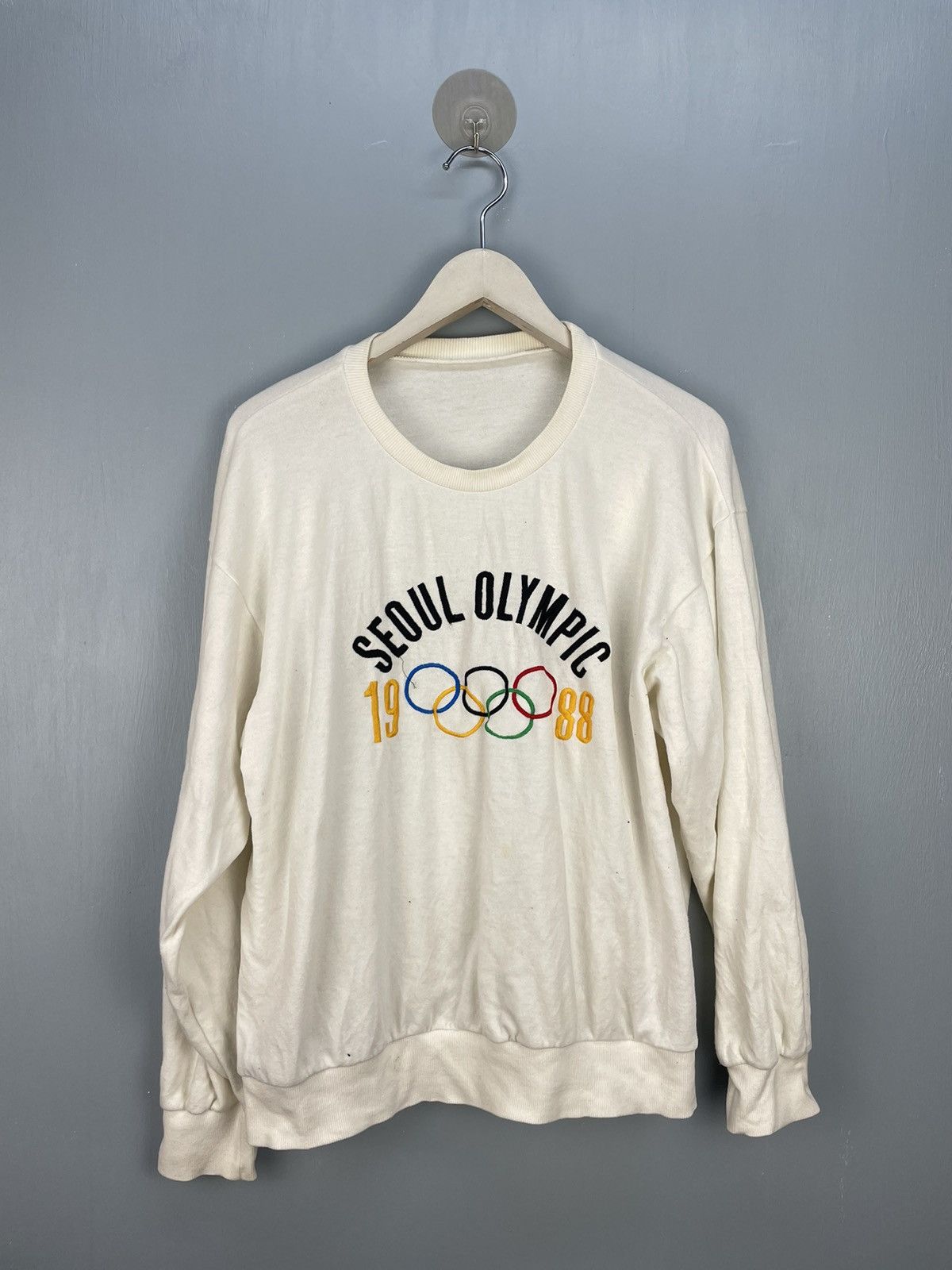 USA Olympics Vintage 80s Seoul Olympic 1988 Embroidery sweatshirt Size US L / EU 52-54 / 3 - 1 Thumbnail