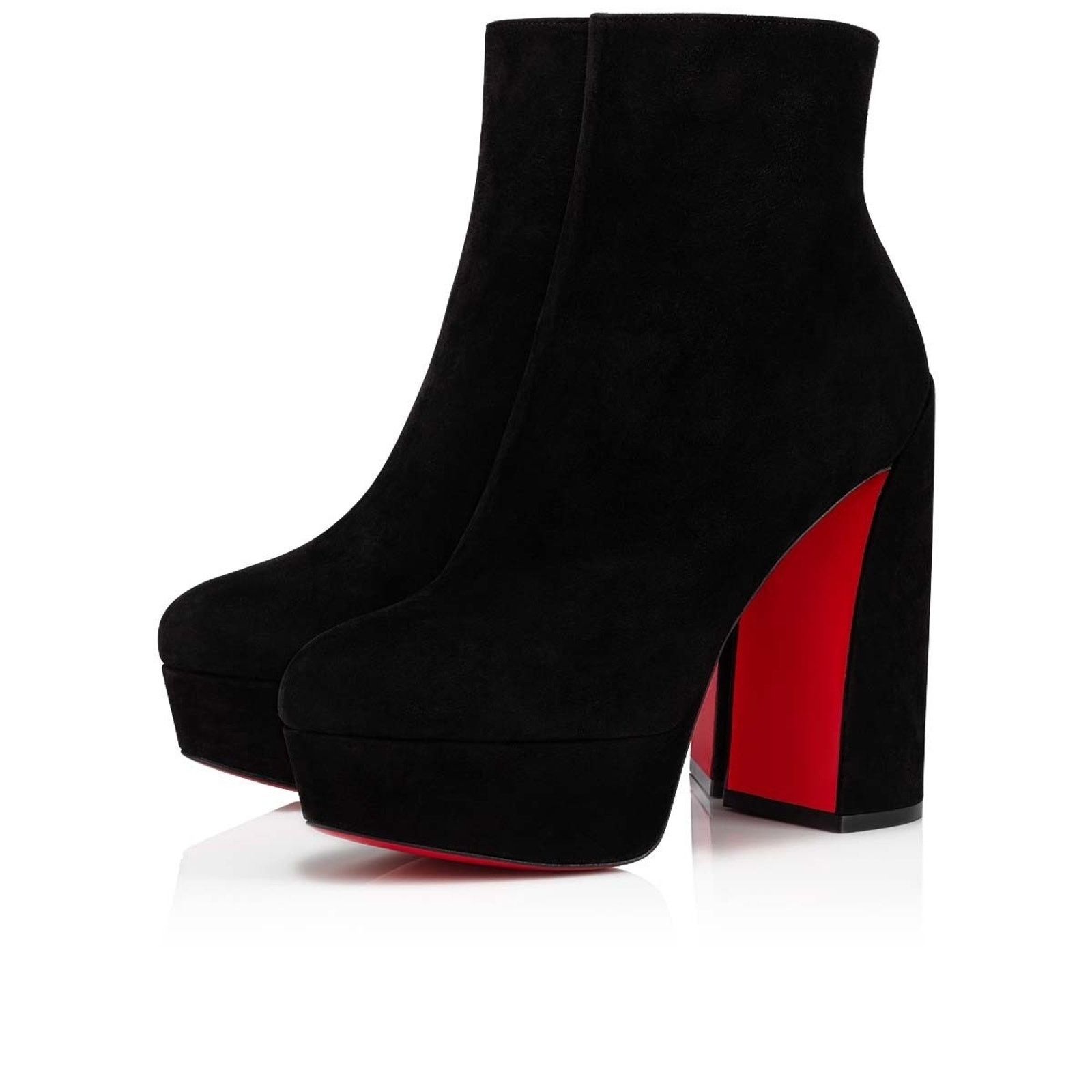 Christian Louboutin Christian Louboutin Movida Booty 130 Black Suede Bootie 40.5 Size US 10.5 / IT 40.5 - 3 Thumbnail