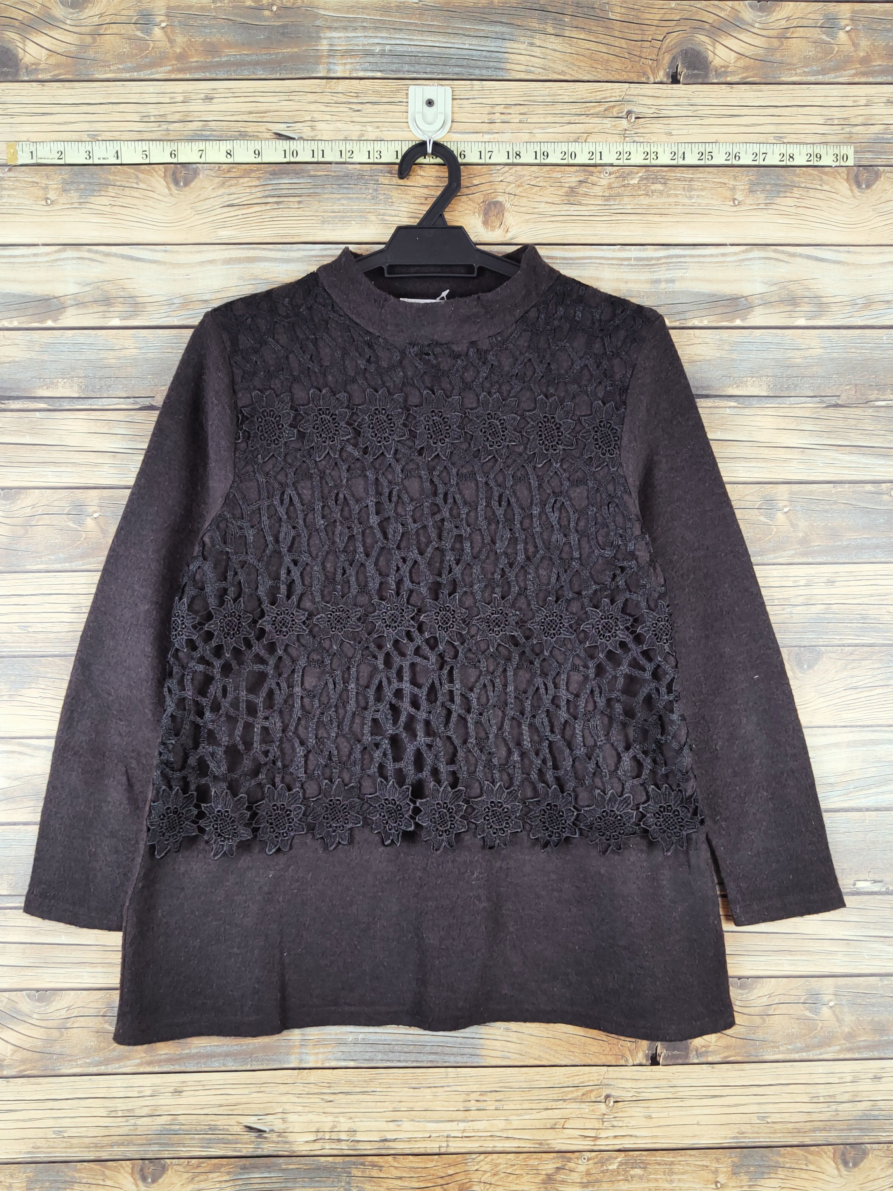 Homespun Knitwear × Japanese Brand × Vintage Japanese Brand Dark Gray Knitwear Blouses #W984 Size M / US 6-8 / IT 42-44 - 1 Thumbnail