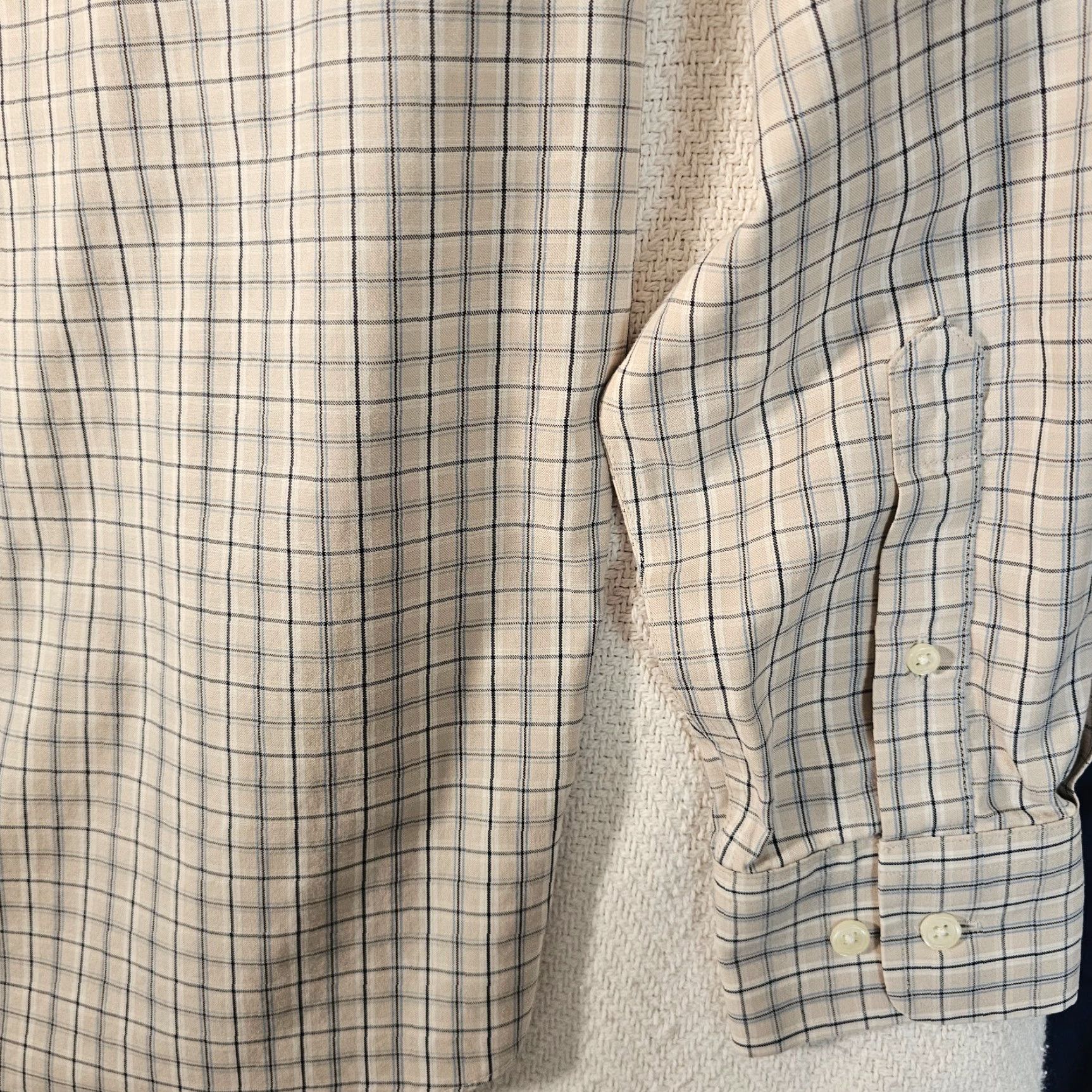 Eddie Bauer Eddie Bauer Mens Long Sleeve Tan & Blue Plaid Button Up Dress Shirt M Brown Plaid Shirt Mens Button-Up Shirt Size 40R - 8 Thumbnail