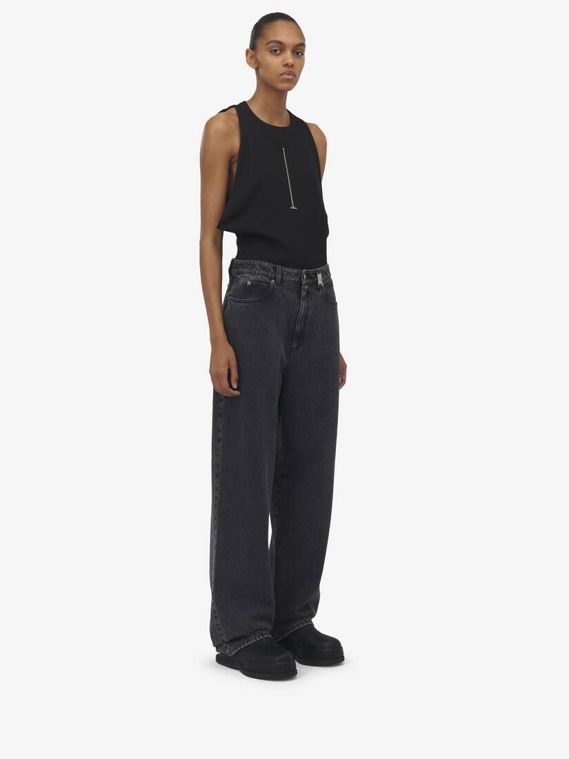Alexander McQueen o1srvl11e0326 Wide Leg Jeans in Black Size 28" / US 6 / IT 42 - 3 Thumbnail