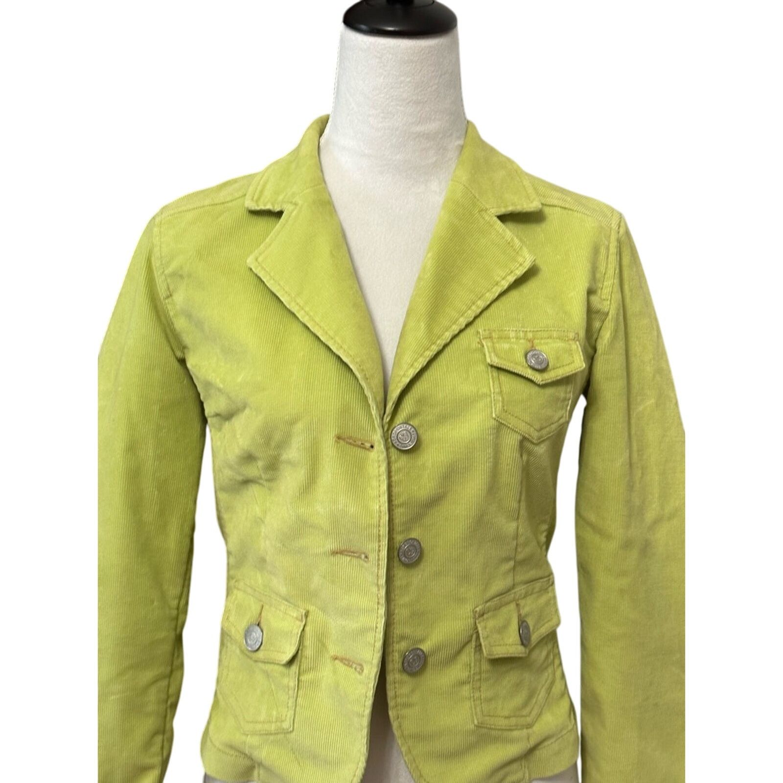 Aeropostale Aeropostale Y2K Corduroy Jacket Flap-Button Green Small Size S / US 4 / IT 40 - 2 Thumbnail