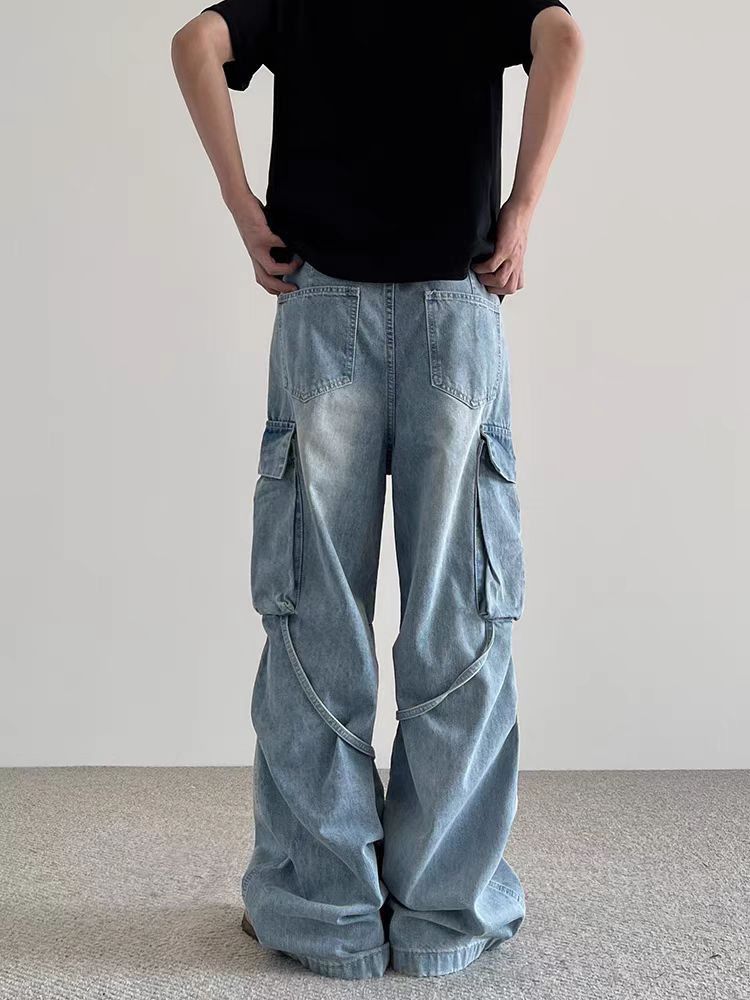 Japanese Brand × Jean High Street Frayed Strappy Workwear Micro Flare Jeans Size US 34 / EU 50 - 6 Thumbnail