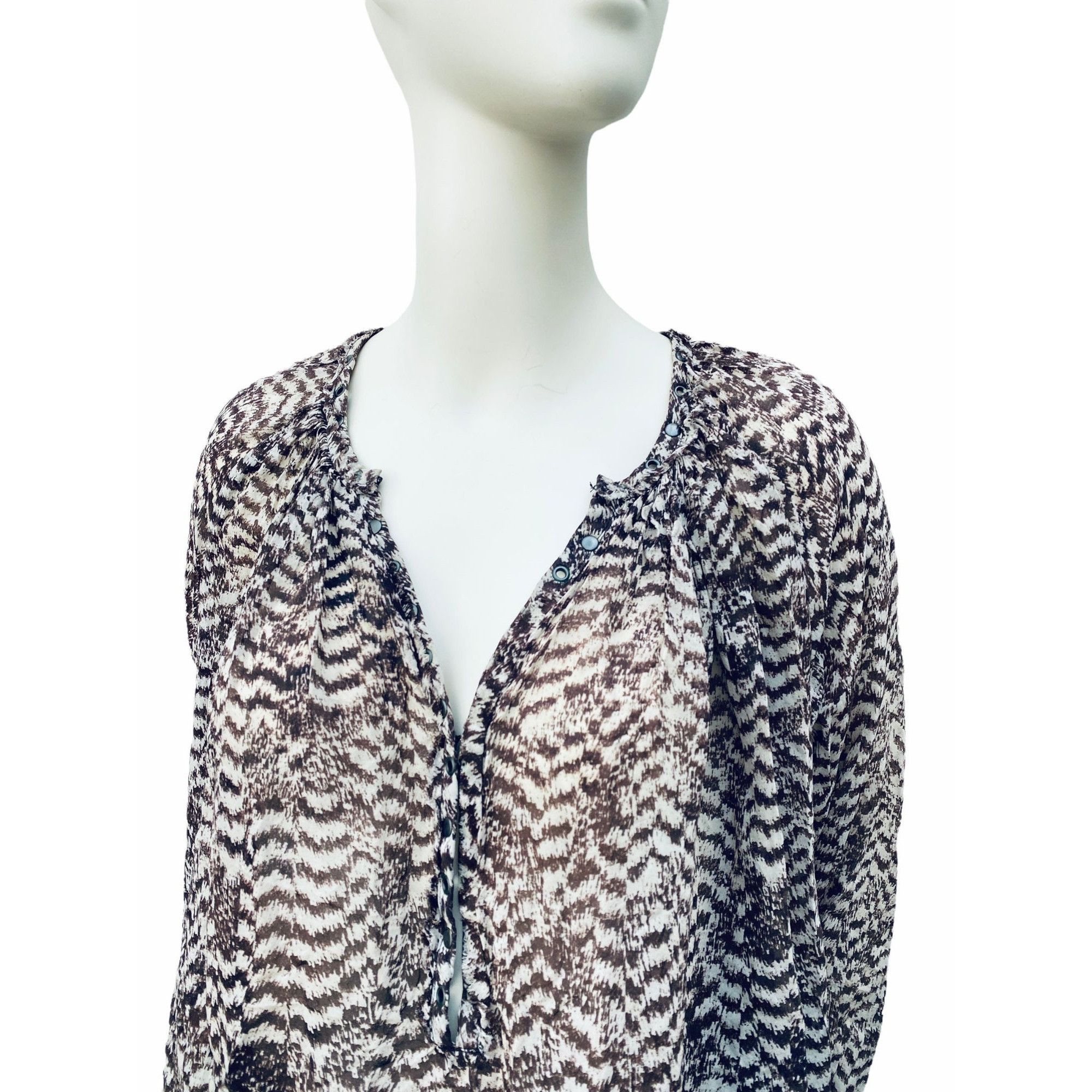 H&M × Isabel Marant Grey Silk Blouse / Top Size XS / US 0-2 / IT 36-38 - 3 Thumbnail