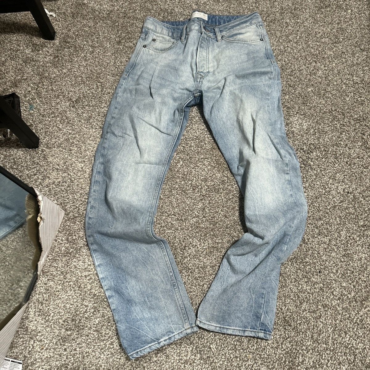 Topman Topman Mens light blue straight leg denim jeans 30x32 Size US 30 / EU 46 - 1 Thumbnail