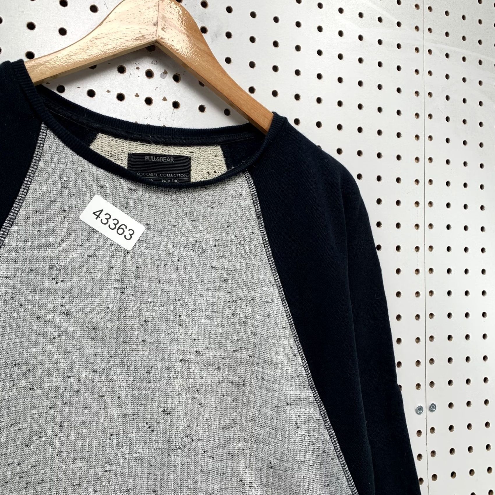 Vintage Pull&Bear Sweatshirt Womens Large Black Label Collection Gray Black Zip Pocket Size L / US 10 / IT 46 - 6 Thumbnail