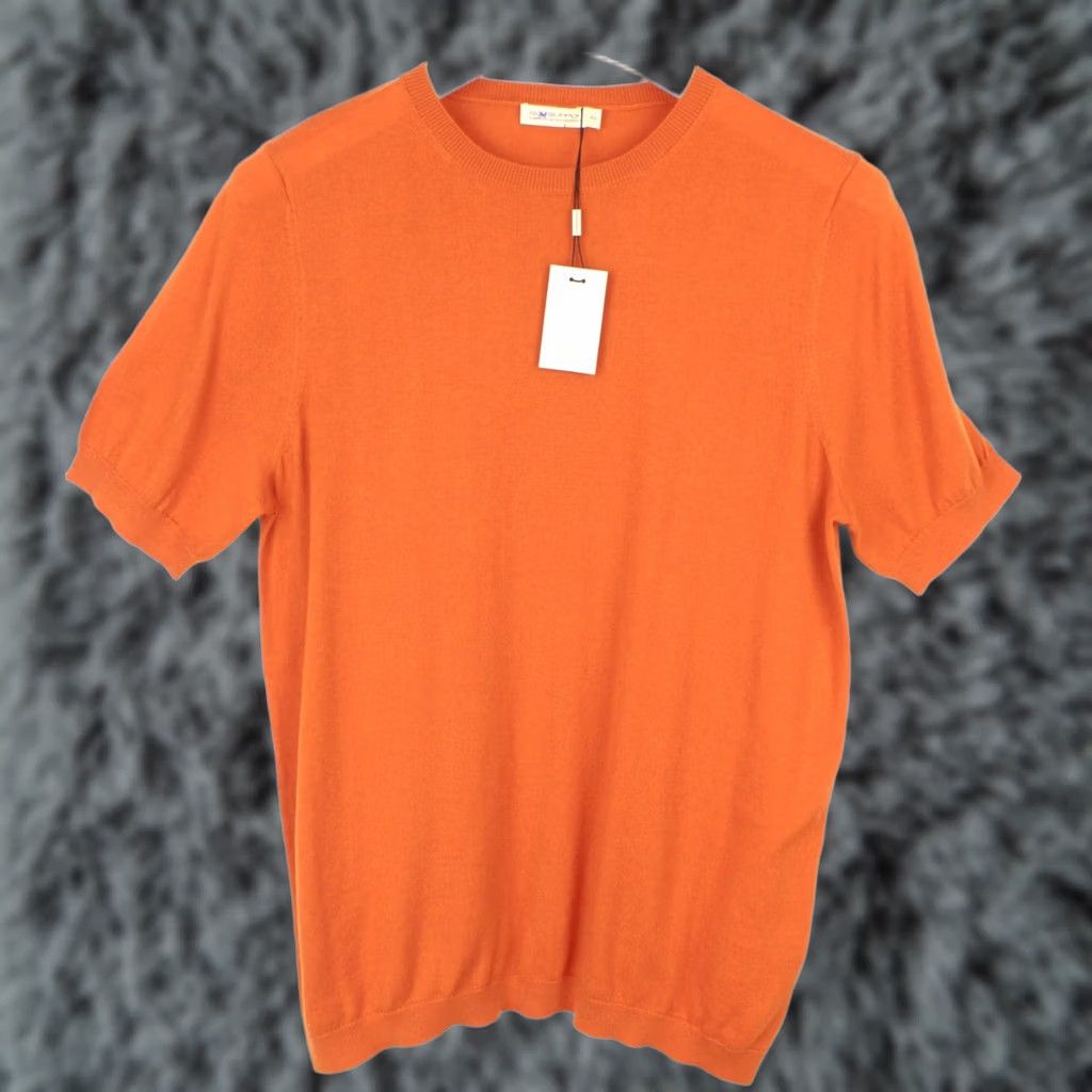 Suitsupply Suitsupply Olympics T-Shirt Women's 2XL Merino Wool Short Sleeve Knitted Shirt Adult Women Orange Crew Neck Logo Size XXL / US 16-18 / IT 52-54 - 1 Thumbnail