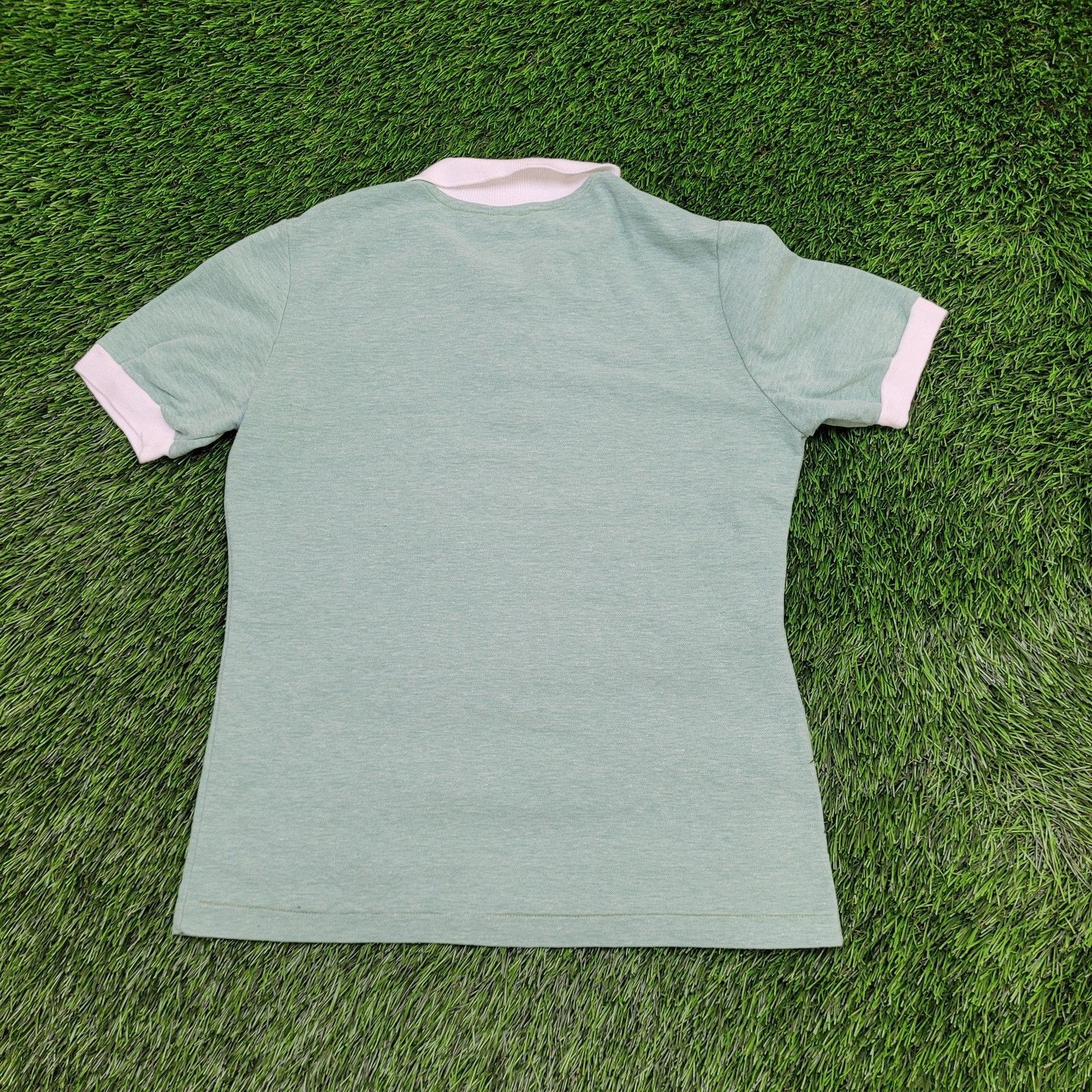 Vintage VTG 80s Maggiore Polo Shirt Womens XS/S Pastel Green White Size XS / US 0-2 / IT 36-38 - 2 Thumbnail