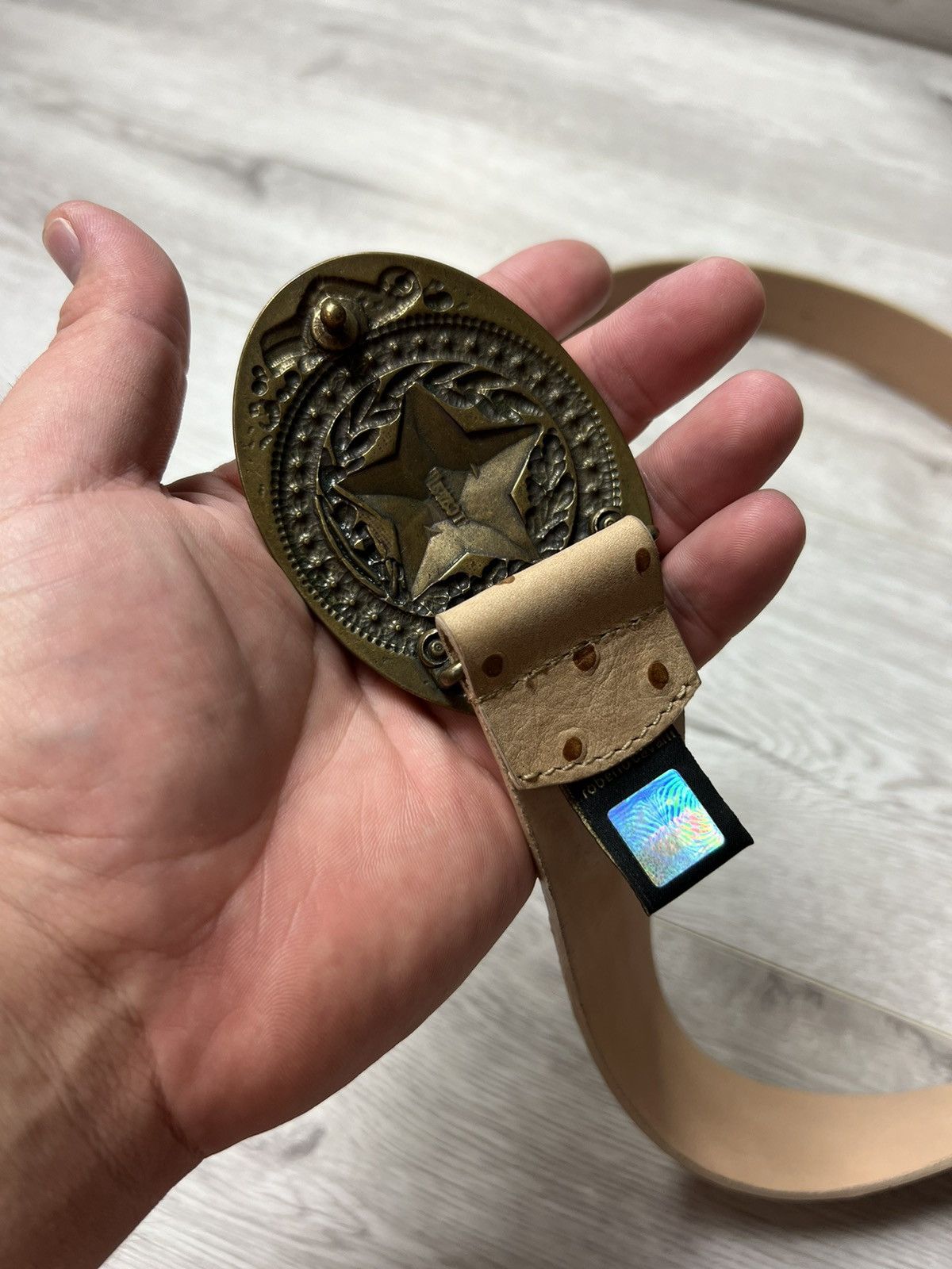 Just Cavalli × Vintage Y2K Just Cavalli Leather Belt With Large Star Buckle Size ONE SIZE - 5 Thumbnail