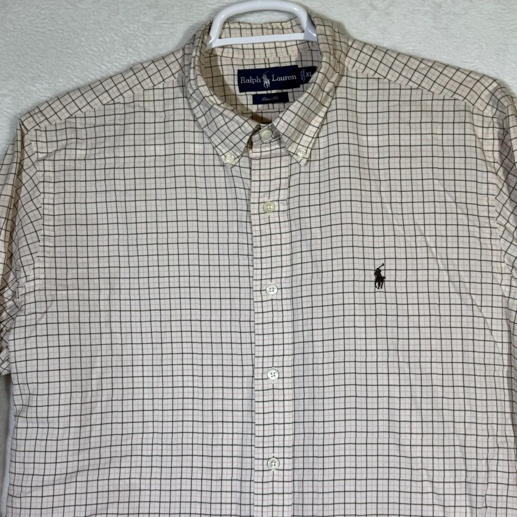 Ralph Lauren Ralph Lauren Shirt Mens XL Cream Tattersall Plaid Classic Fit Long Sleeve Pony Size US XL / EU 56 / 4 - 5 Thumbnail