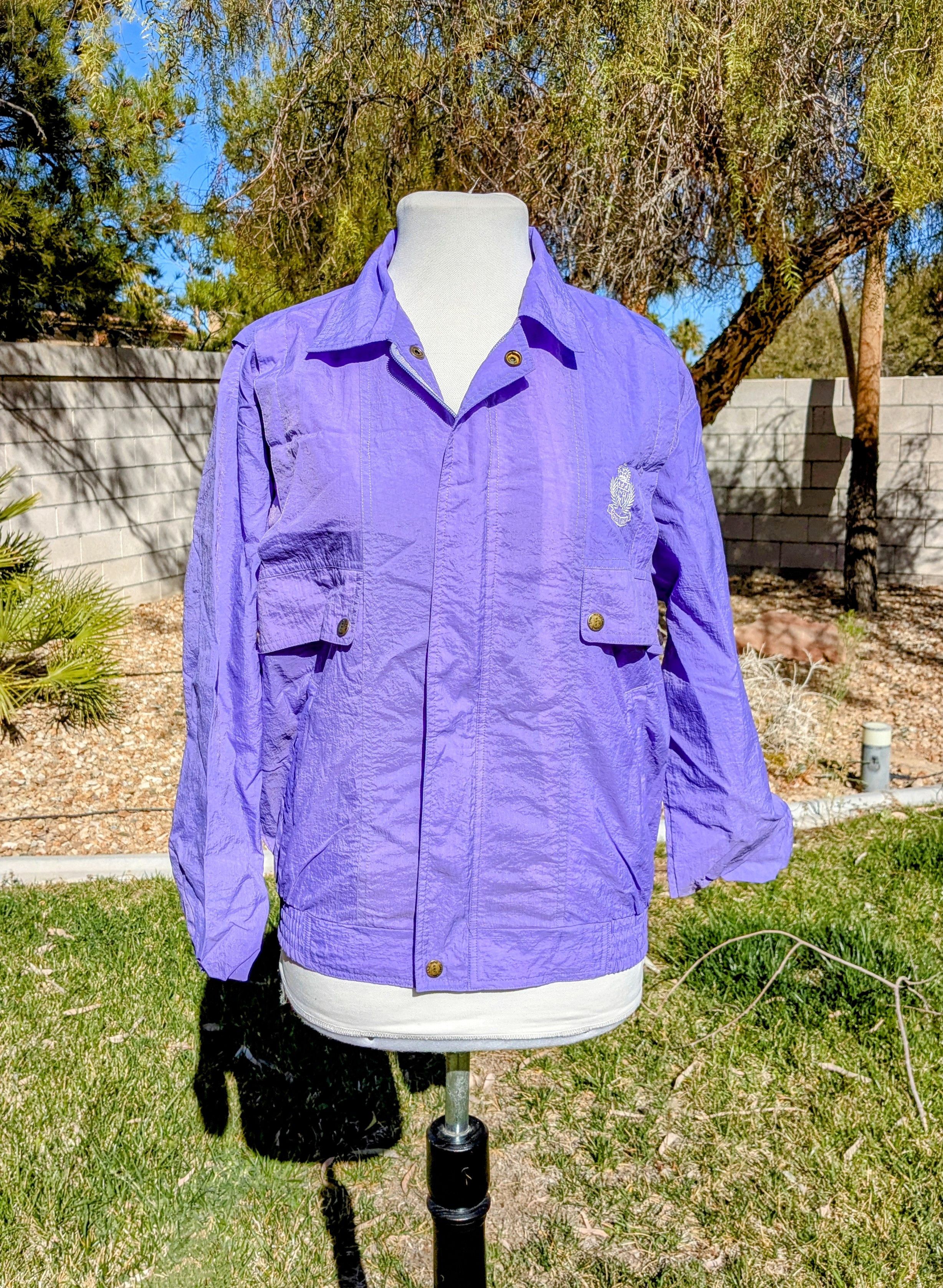Other Petite Lilac Windbreaker Zip-Up Retro Bomber Jacket Coat Size M / US 6-8 / IT 42-44 - 1 Thumbnail