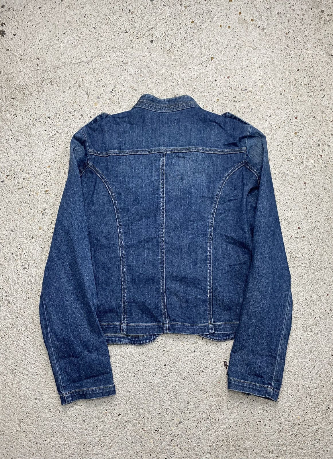 Japanese Brand Vintage napoleon jacket denim blue Size S / US 4 / IT 40 - 8 Thumbnail