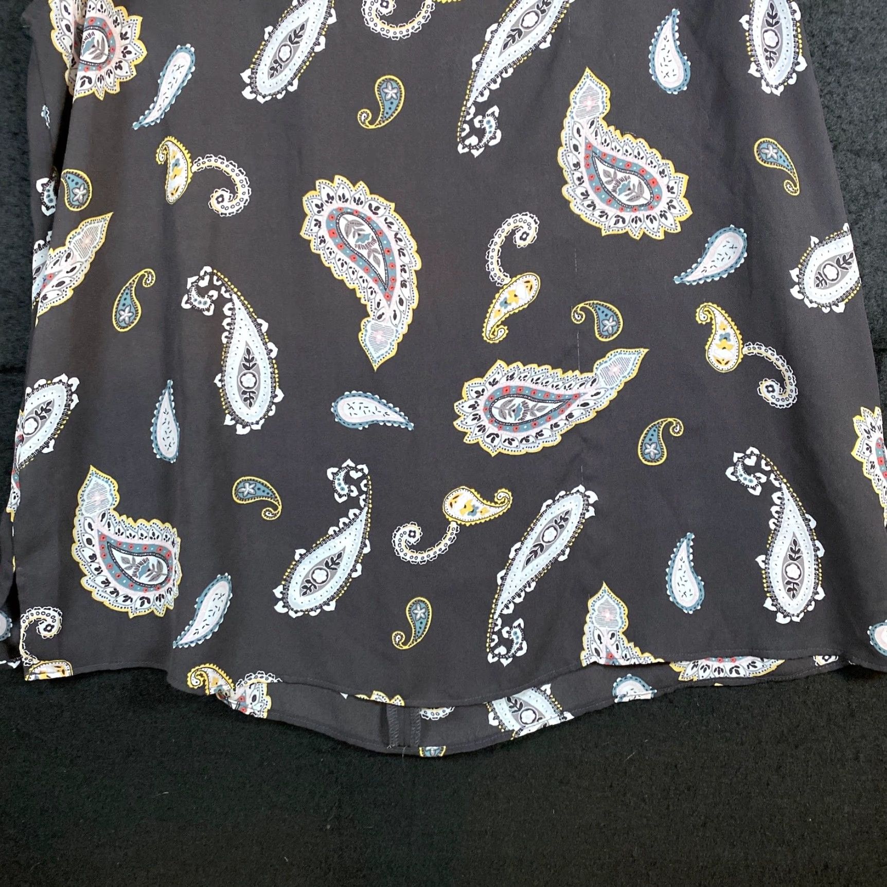 Loft VINTAGE LOFT Outlet Womens Blouse Black Multi Paisley Crew Neck Tank Bow Back Medium Size M / US 6-8 / IT 42-44 - 3 Thumbnail
