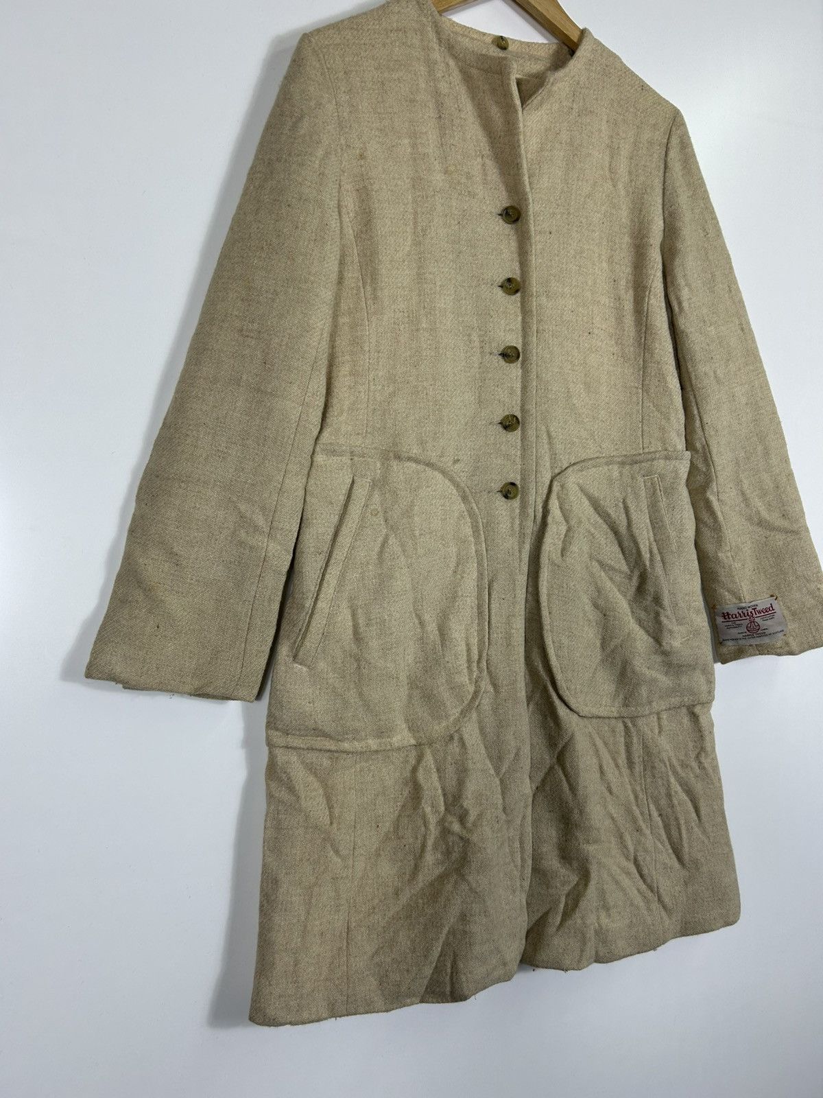 American Rag × Harris Tweed × Vintage ⚡️Vintage American Rag Cle Harris Tweed Button Long Coat Size S / US 4 / IT 40 - 2 Thumbnail