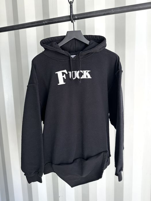 Vetements Oversized Inside Out FUCK Hoodie | Grailed