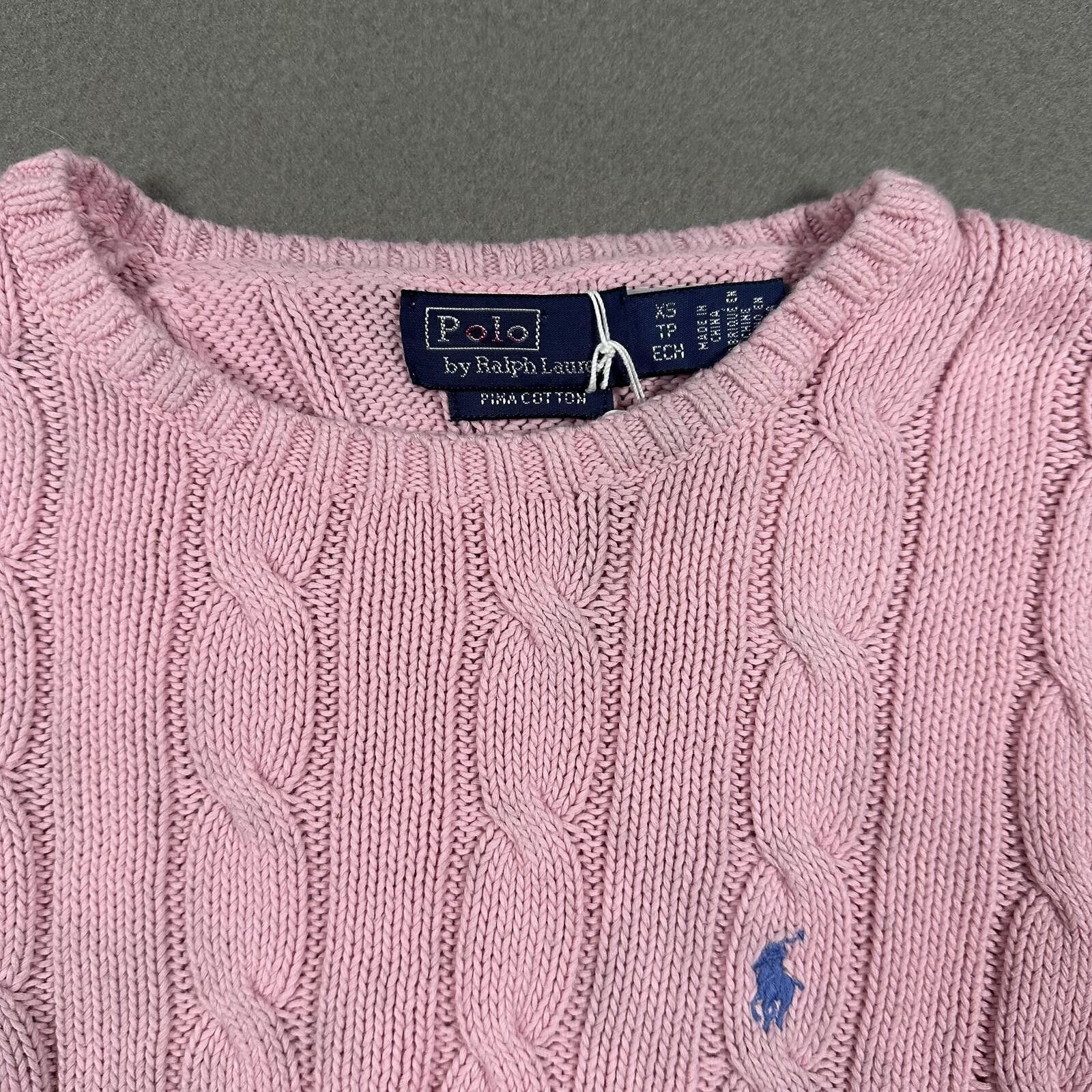 Polo Ralph Lauren Polo Ralph Lauren Women’s Sweater Pink Cable Knit Size XS / US 0-2 / IT 36-38 - 3 Thumbnail