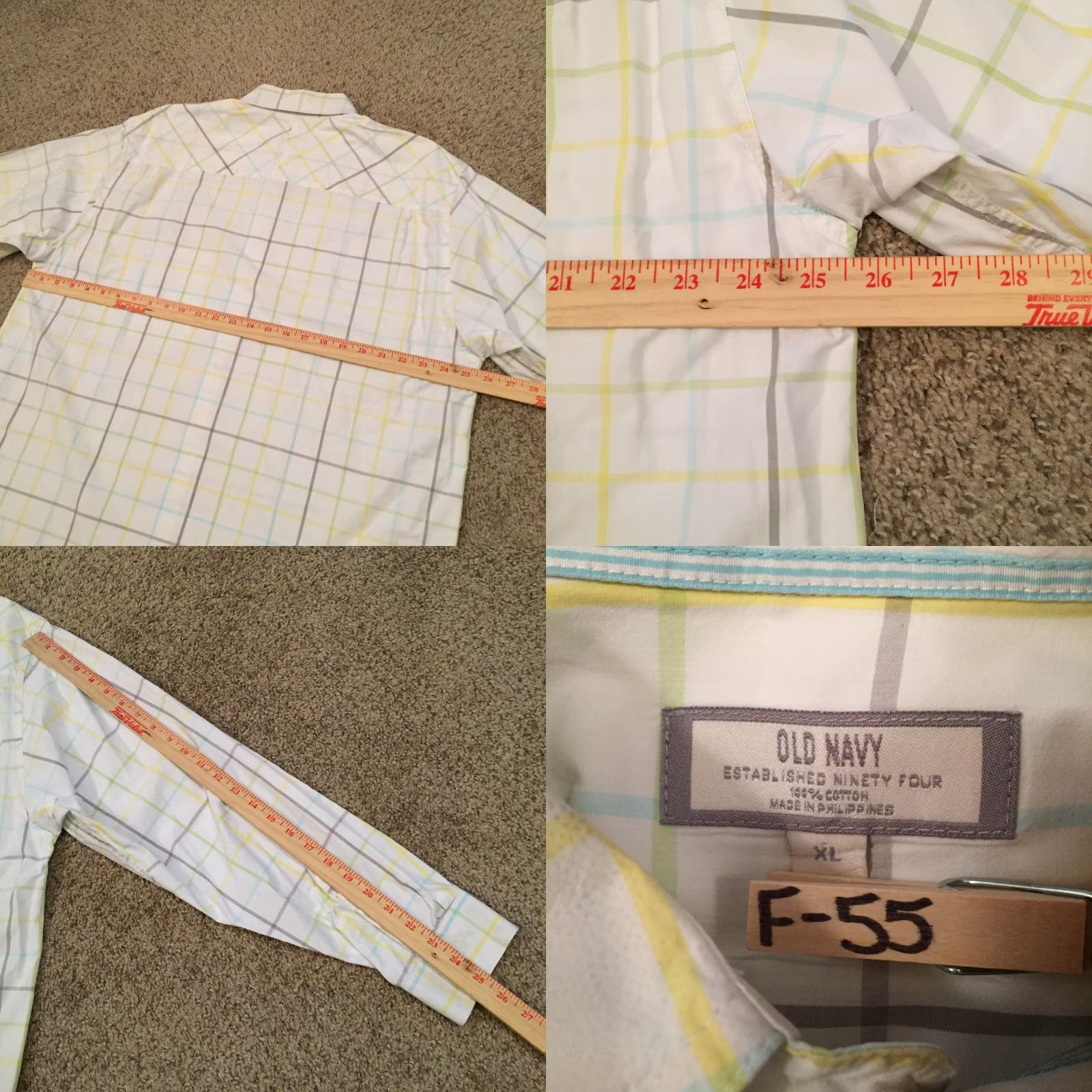 Old Navy Old Navy Shirt Mens XL White Check Long Sleeve Button Down Size US XL / EU 56 / 4 - 8 Thumbnail