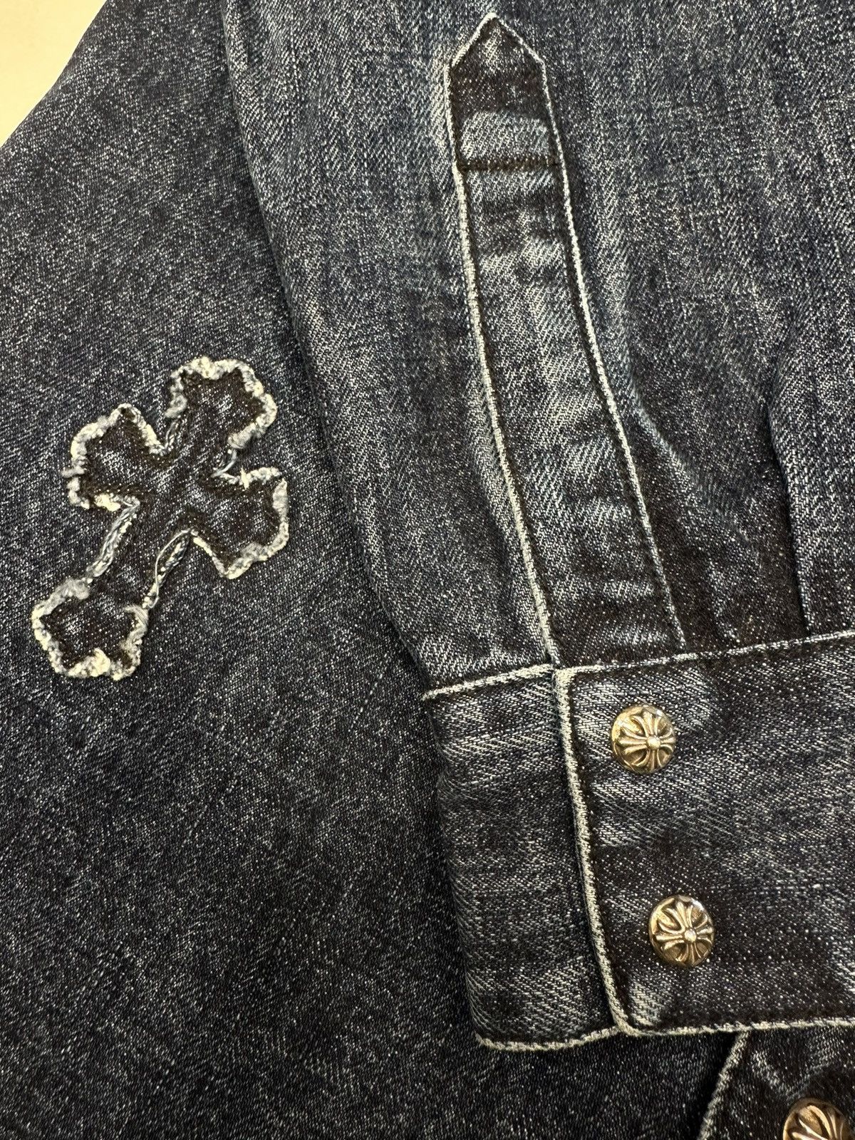 Chrome Hearts 🔥Chrome Hearts Cross Patch Denim Shirt🔥 Size US M / EU 48-50 / 2 - 3 Thumbnail