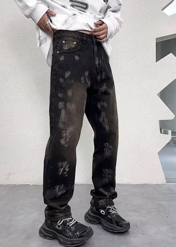 Designer × Jean Streetwear Design Loose Retro Washed Jeans Size US 32 / EU 48 - 7 Thumbnail