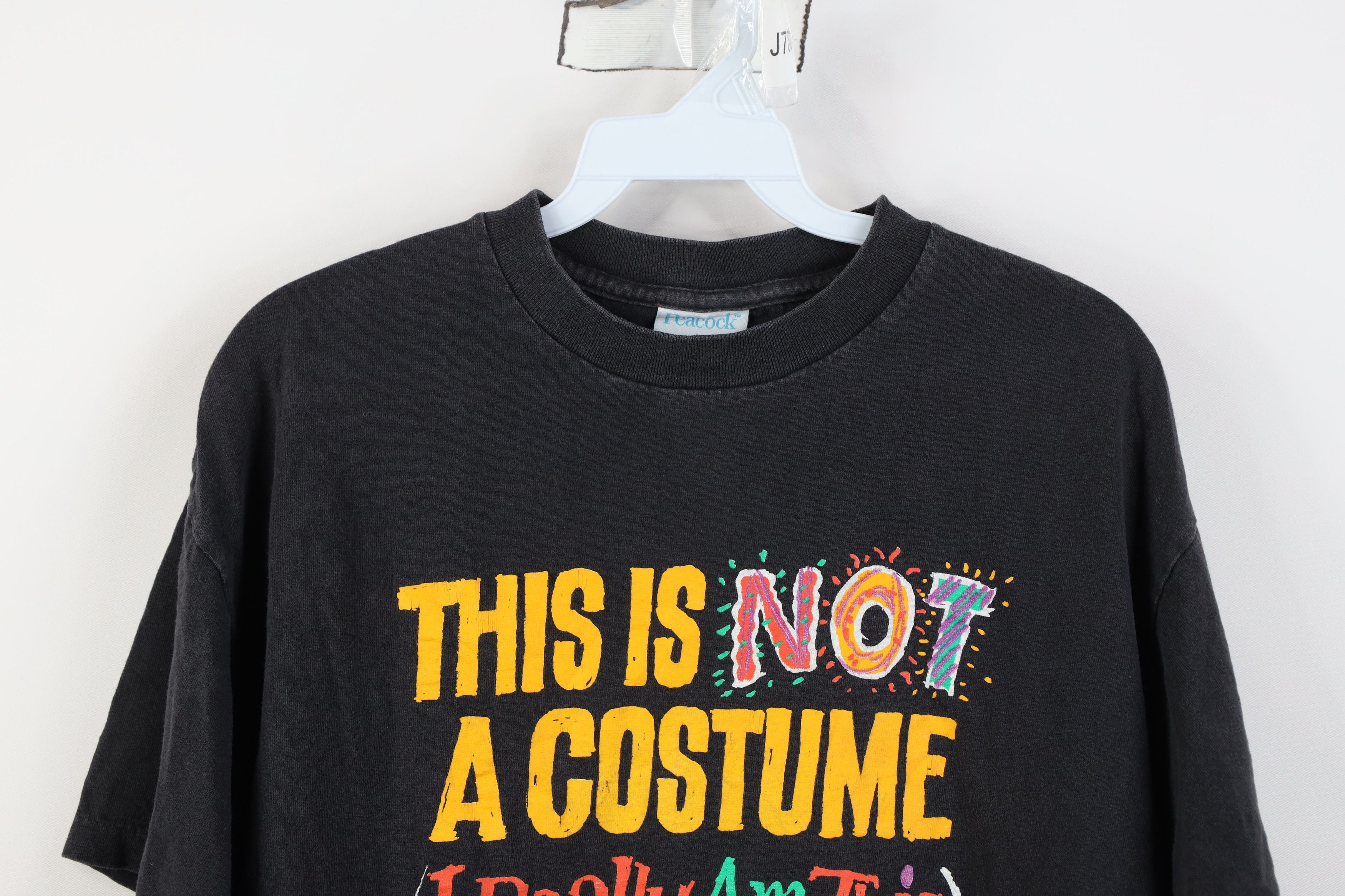 Vintage Vintage 90s Halloween This Is Not A Costume Looking T-Shirt Size L / US 10 / IT 46 - 2 Thumbnail