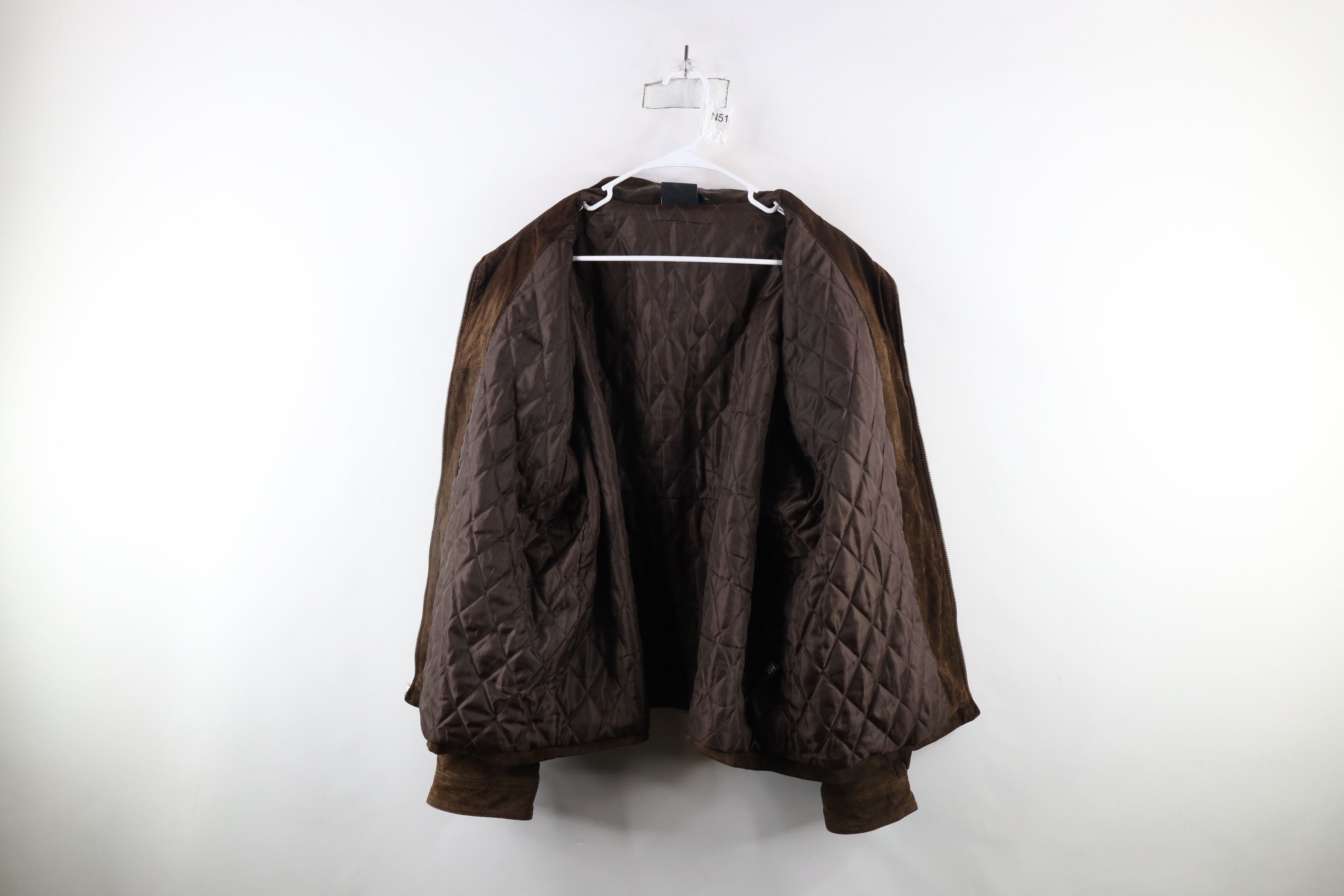 Vintage Vintage 90s Streetwear Suede Leather Bomber Jacket Brown Size US XL / EU 56 / 4 - 11 Thumbnail