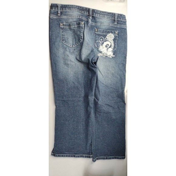 Other Akademiks Womens Cropped Stretch Blue Jeans Akdmks Waist 33 Size 33" - 7 Thumbnail