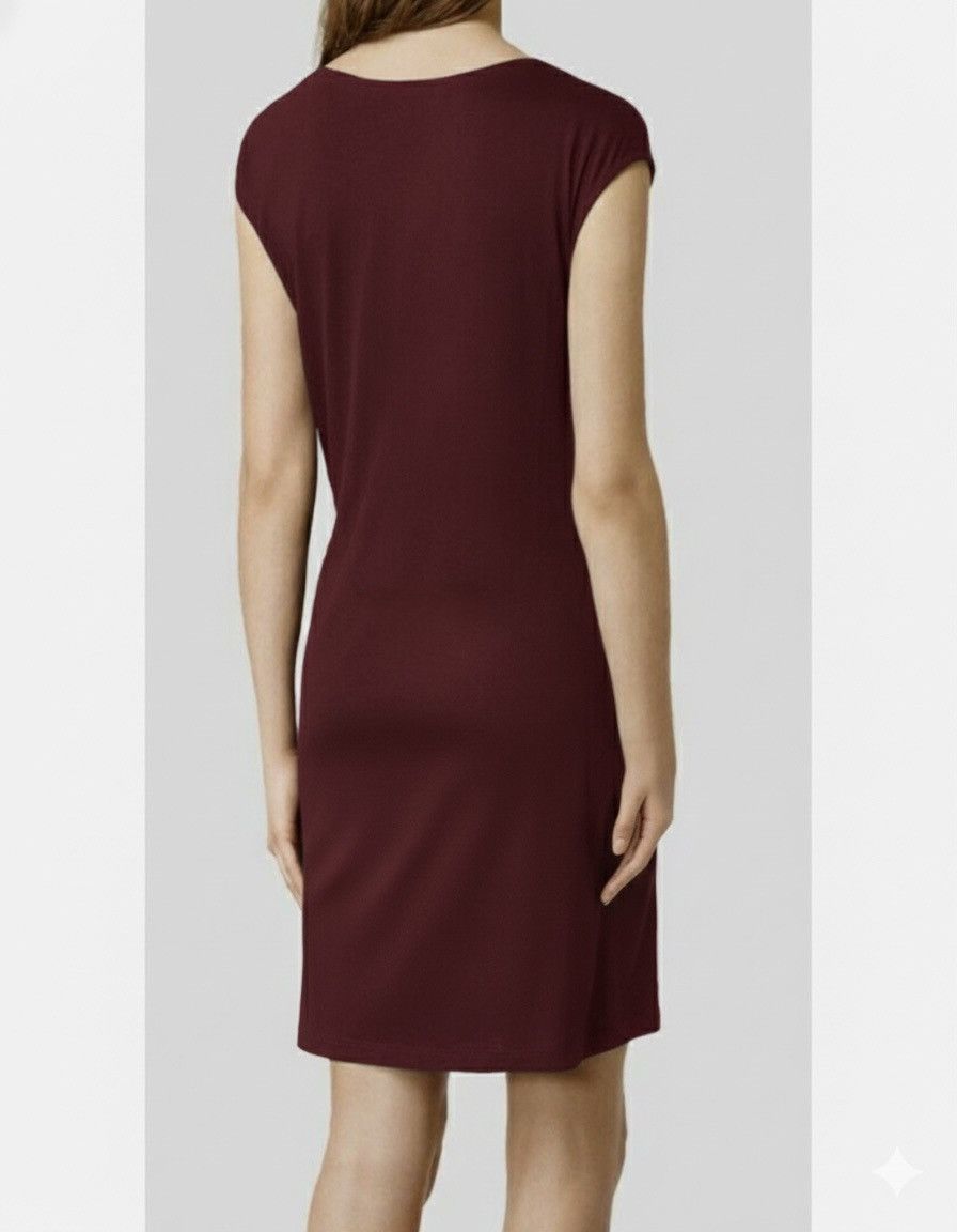 Allsaints Allsaint Sabie Maroon Draped Ruched Sleveless Mini Dress XS Size XS / US 0-2 / IT 36-38 - 2 Thumbnail