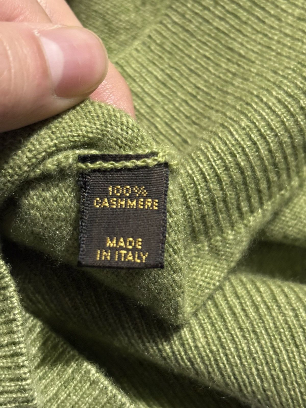 Loro Piana 58 Loro Piana Cashmere Sweater Crewneck Knit yellow green Size US XXL / EU 58 / 5 - 4 Thumbnail