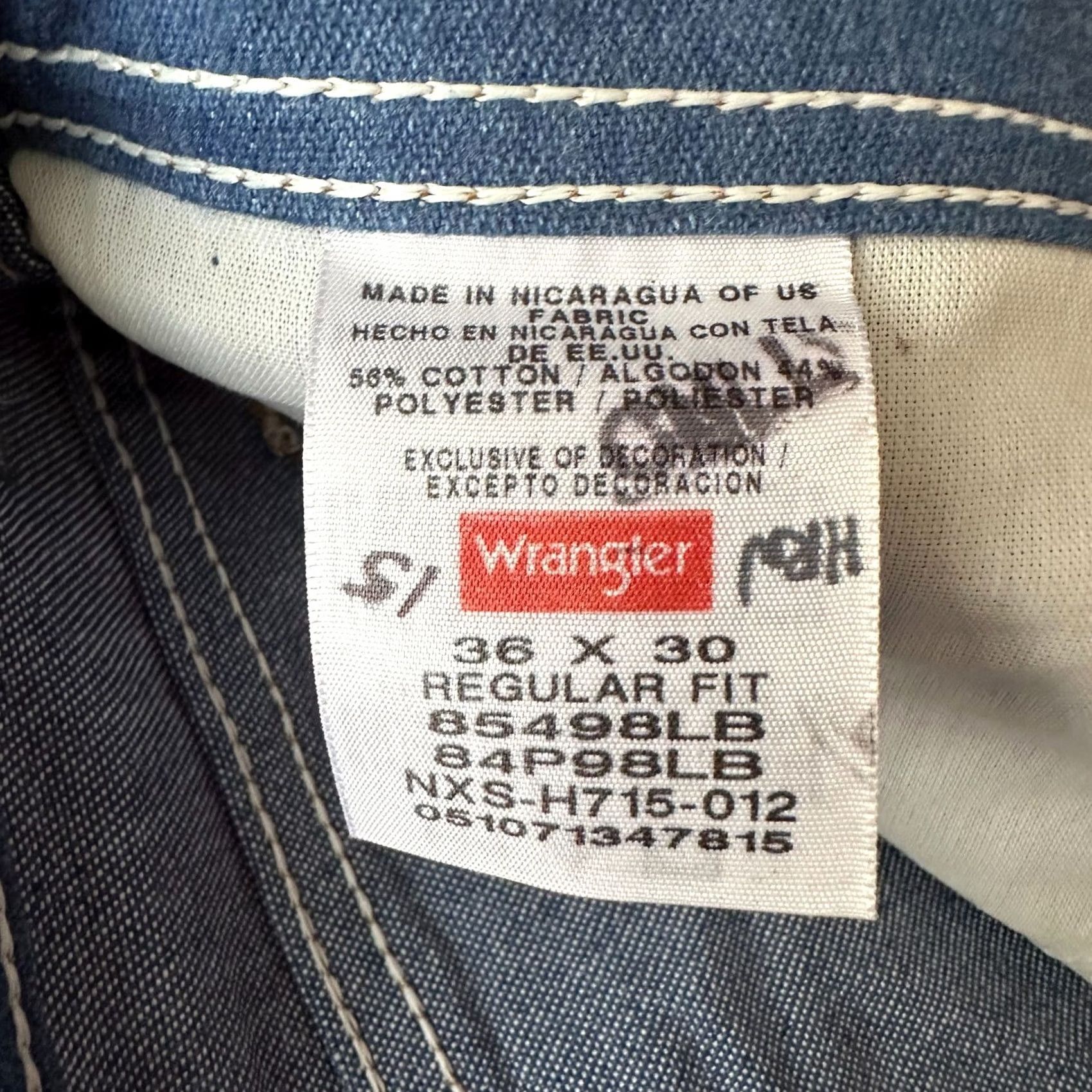 Wrangler Wrangler Jeans Mens 36x30 Regular Fit Mid Rise Blue Lighter Wash Denim 90s Cowboy Western Size US 36 / EU 52 - 5 Thumbnail