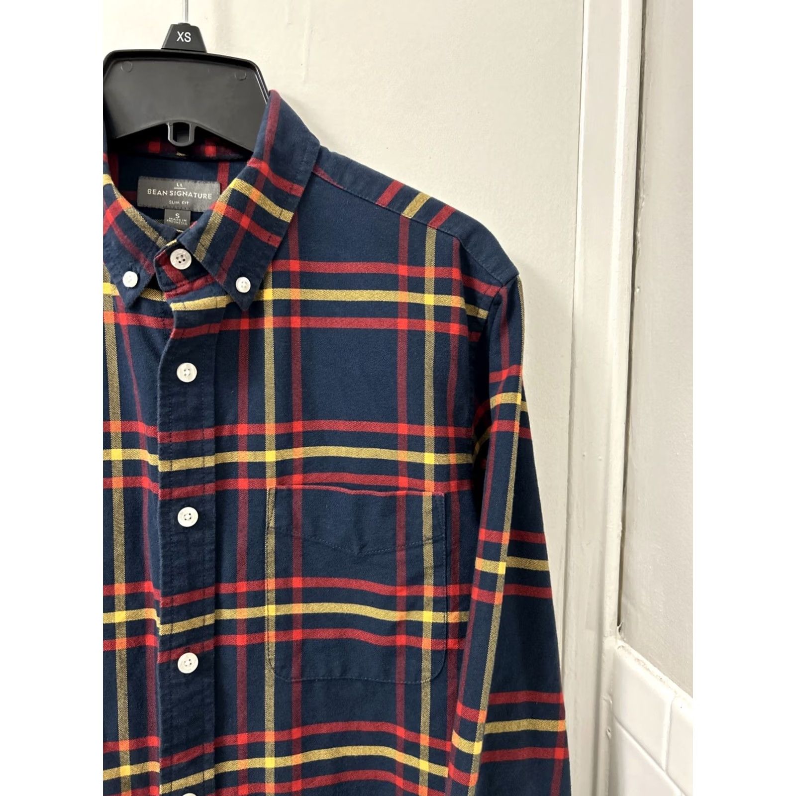 Vintage VINTAGE LL BEAN Signature Shirt Mens S Blue Oxford Plaid Slim Fit Button Down L/S 300556 Size US S / EU 44-46 / 1 - 4 Thumbnail