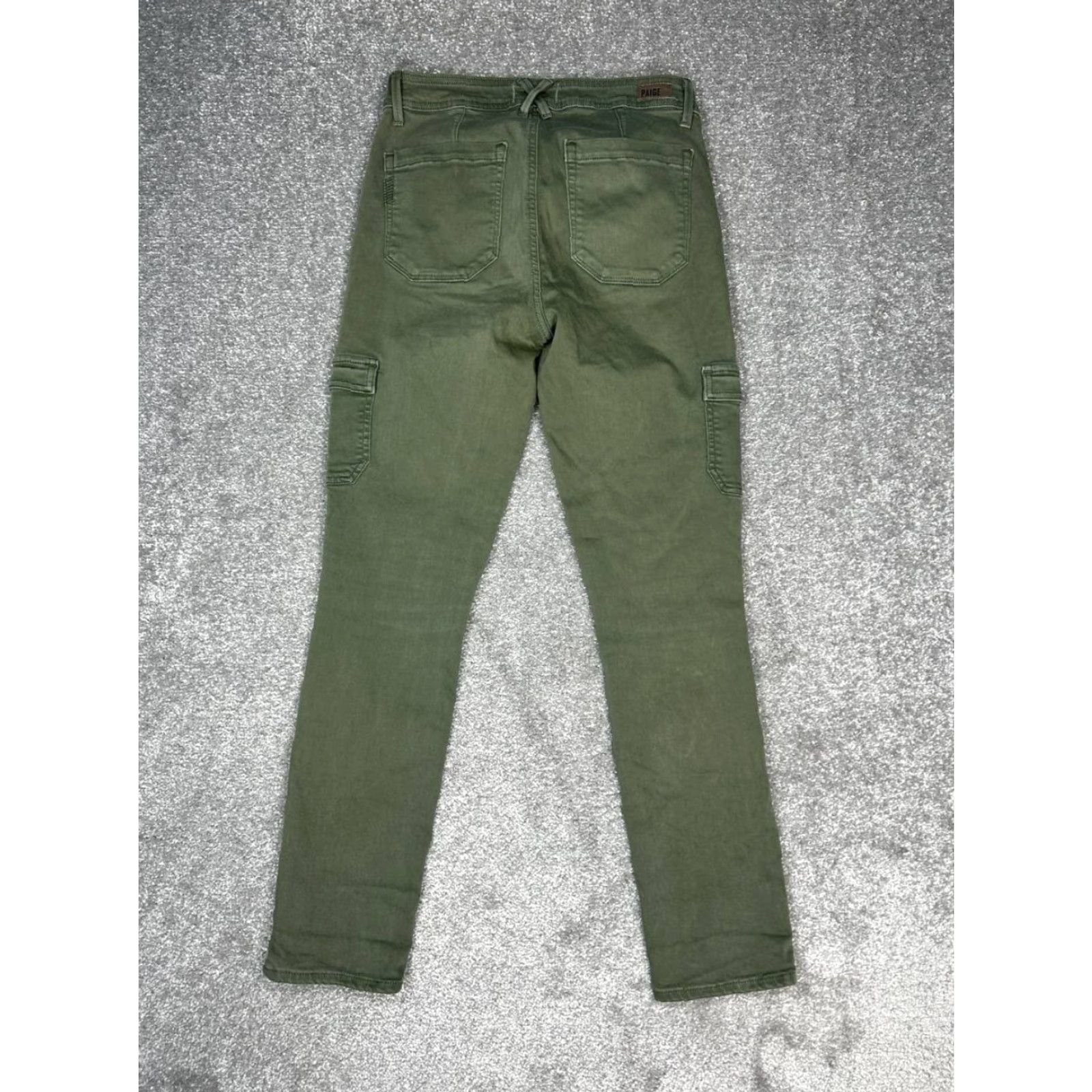 Paige Paige Jeans Womens 27 Green Denim Cargo Pockets Ankle Skinny 28x28 Cotton Modal Polyester Spandex Rayon City Preppy Mens Womens Boys Girls Size 27" / US 4 / IT 40 - 2 Thumbnail