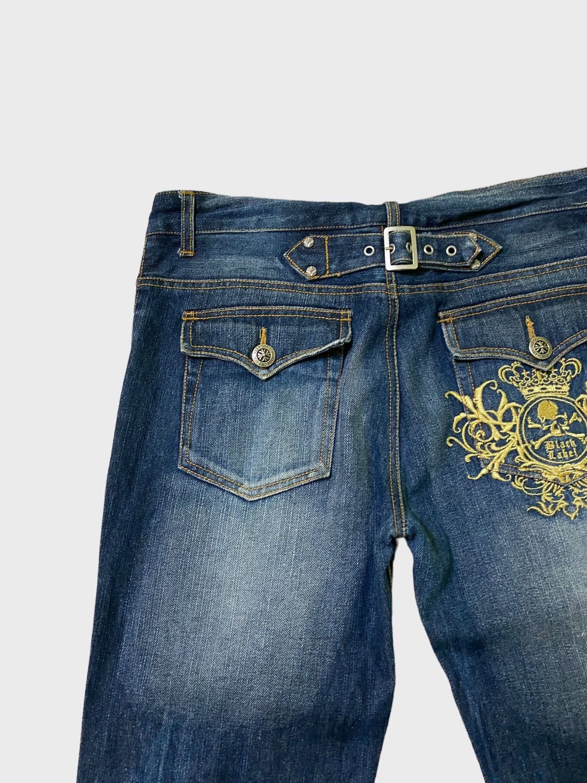 If Six Was Nine Flared Sho Bernings Lace Distressed Style Denim Size US 31 - 12 Thumbnail