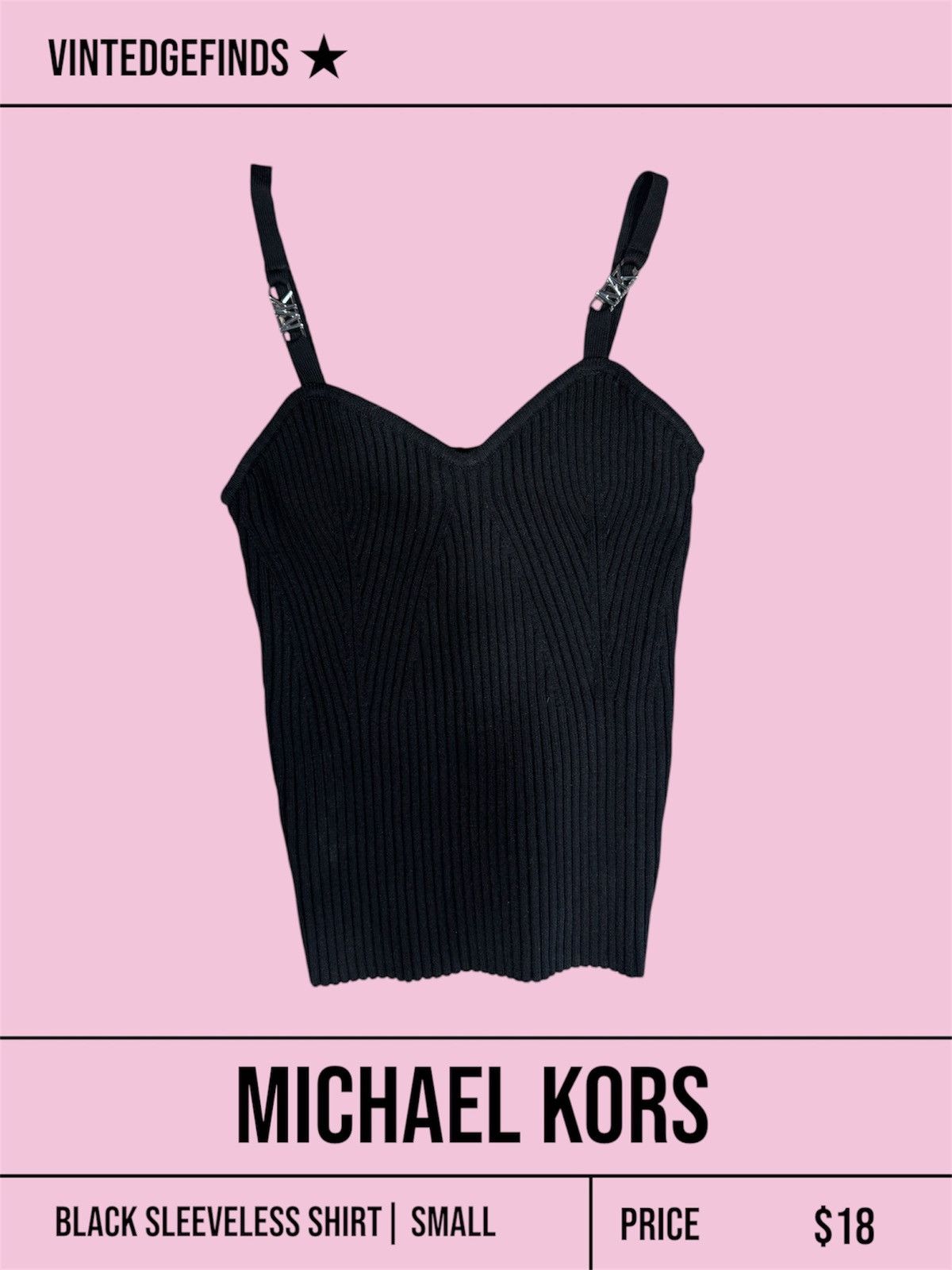 Michael Kors MICHAEL KORS - Black ribbed knit top Size S / US 4 / IT 40 - 1 Thumbnail