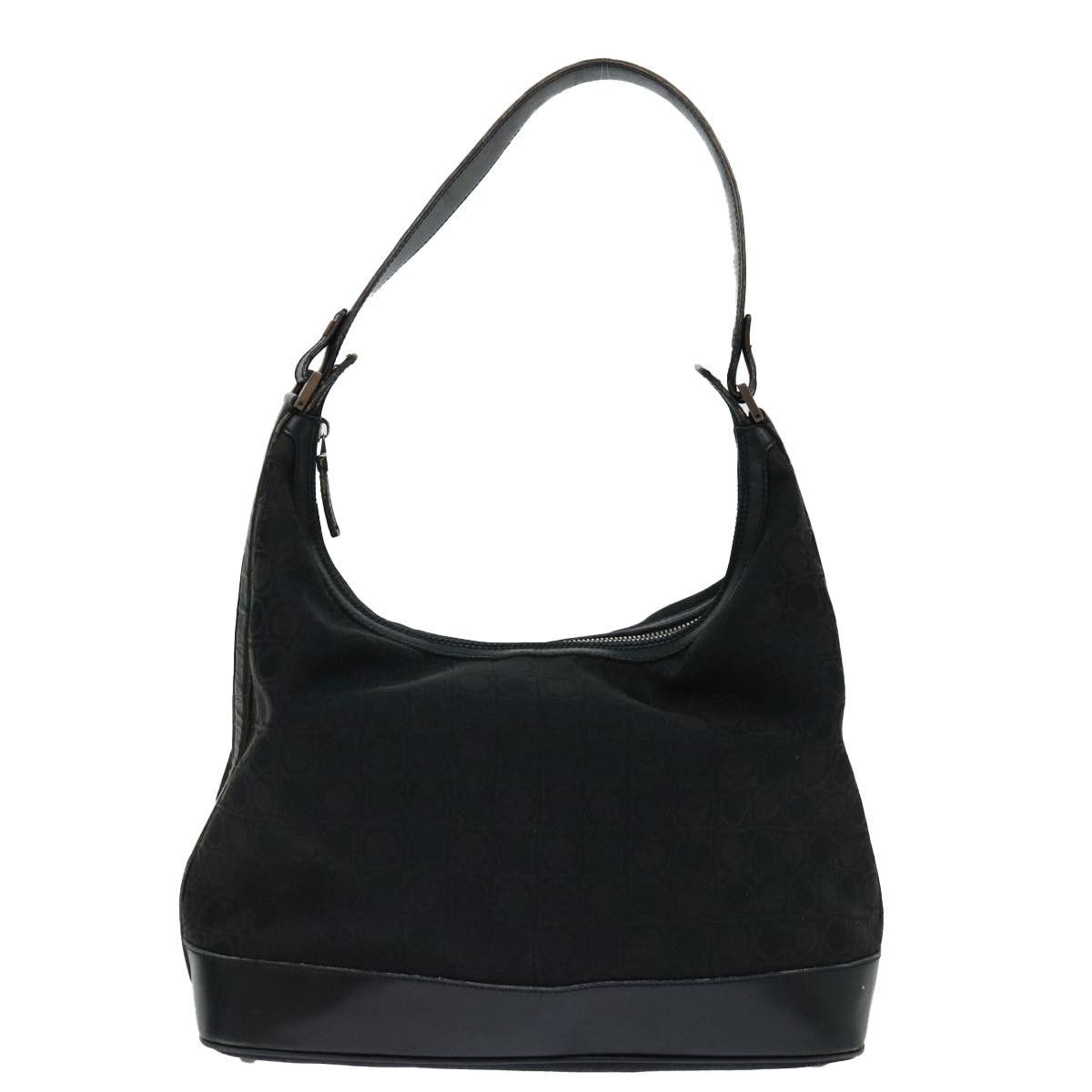 Salvatore Ferragamo Black Canvas Shoulder Bag (Pre-Owned) Size ONE SIZE - 1 Thumbnail