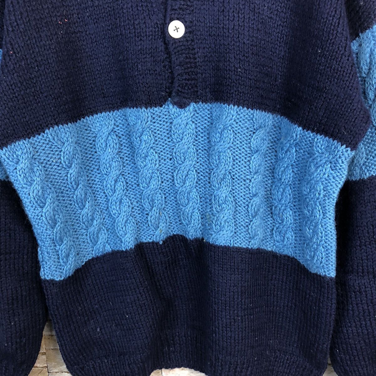 Homespun Knitwear × Japanese Brand Jomo Blue Knitwear #A392 Size US M / EU 48-50 / 2 - 6 Thumbnail