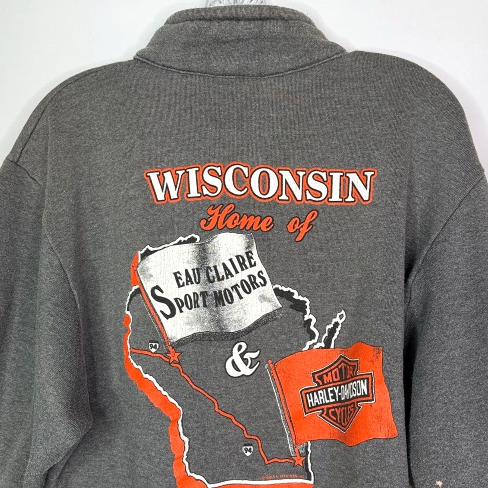 VINTAGE Harley-Davidson Jerzees Sweatshirt Pullover Gray L Men 
