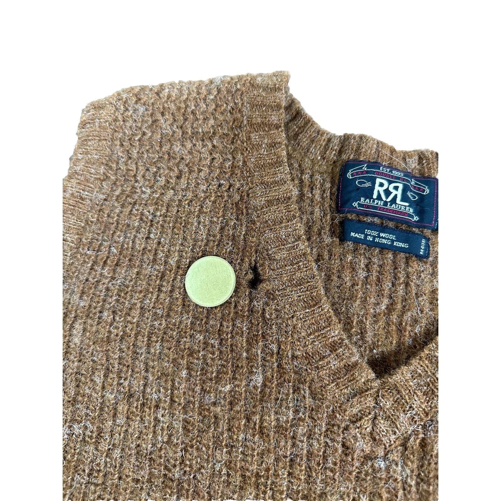 RRL Ralph Lauren Vintage RRL Ralph Lauren Double R 100% Lambswool Sweater Ves Size US L / EU 52-54 / 3 - 3 Thumbnail