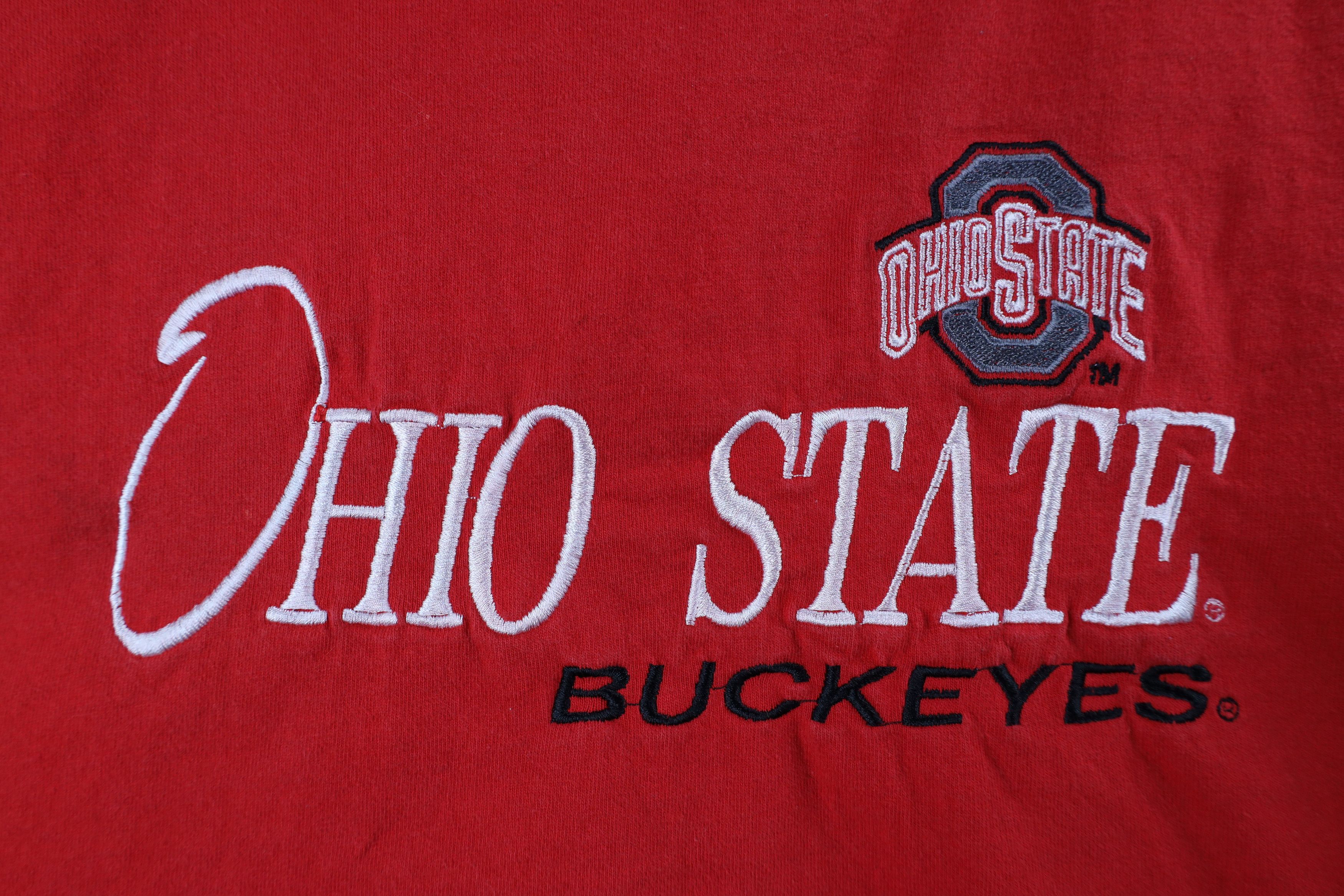 Vintage Vintage 90s Spell Out Ohio State University T-Shirt Red Size US XL / EU 56 / 4 - 7 Thumbnail