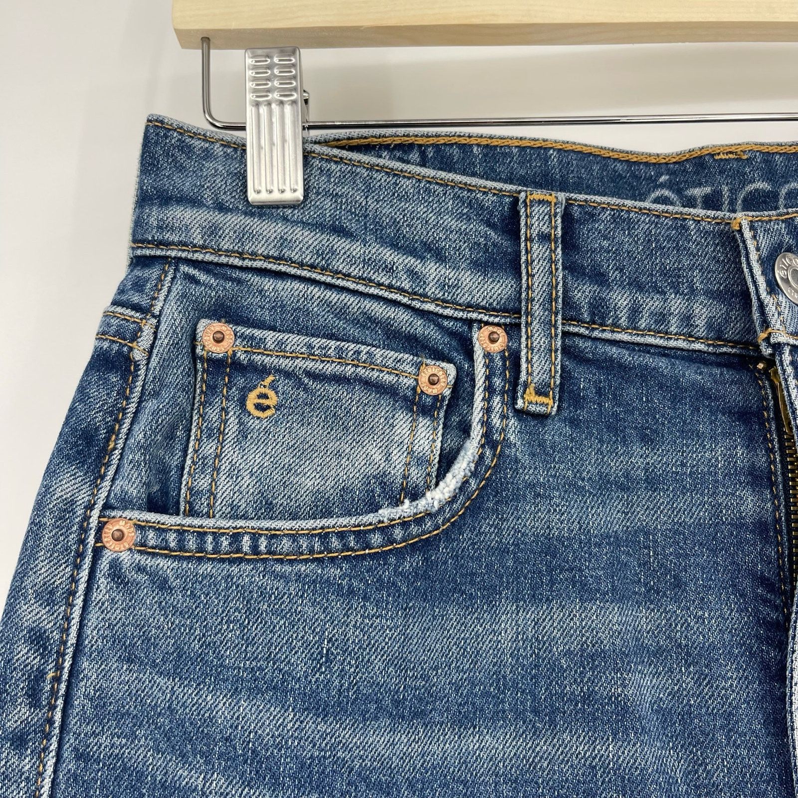 ETICA Etica | Twisted Seam Slim Split Hem Jeans Riverside Wash 26 Size 26" / US 2 / IT 38 - 8 Thumbnail