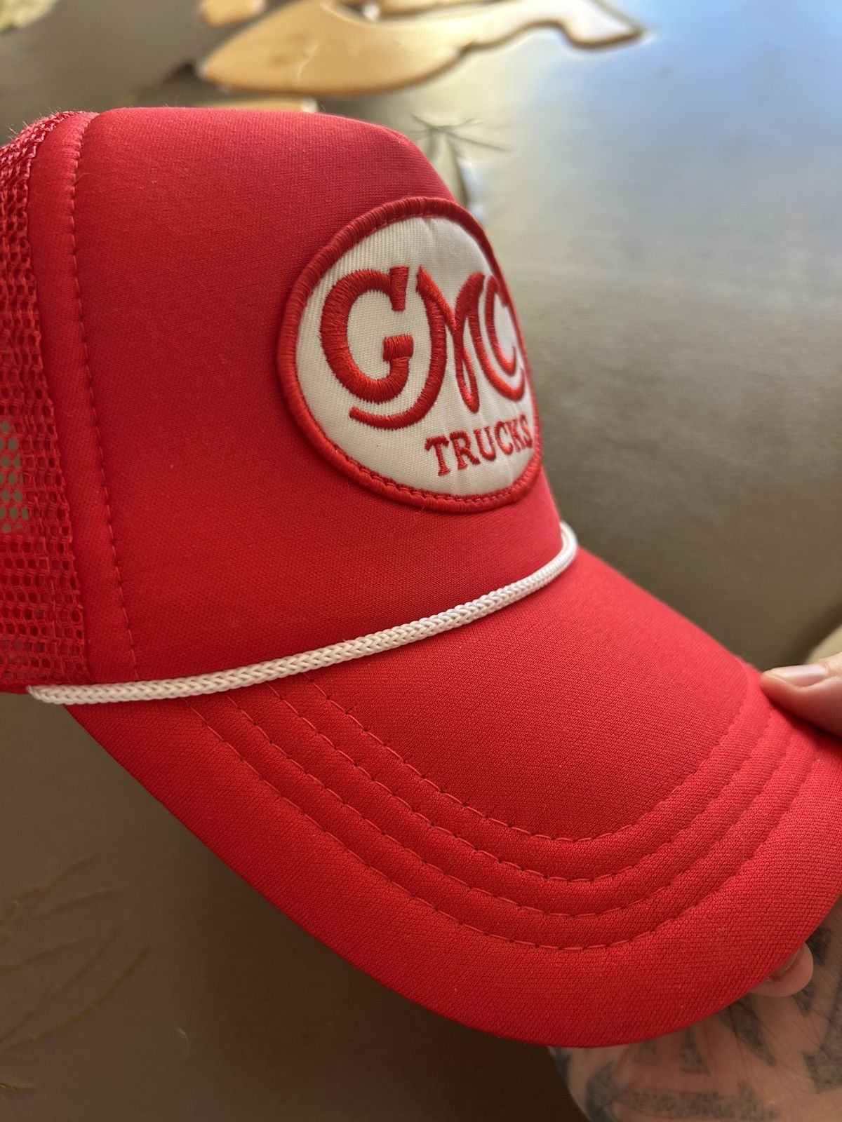 Vintage Vintage GMC Trucks Trucker Hat Red New condition Size ONE SIZE - 2 Thumbnail