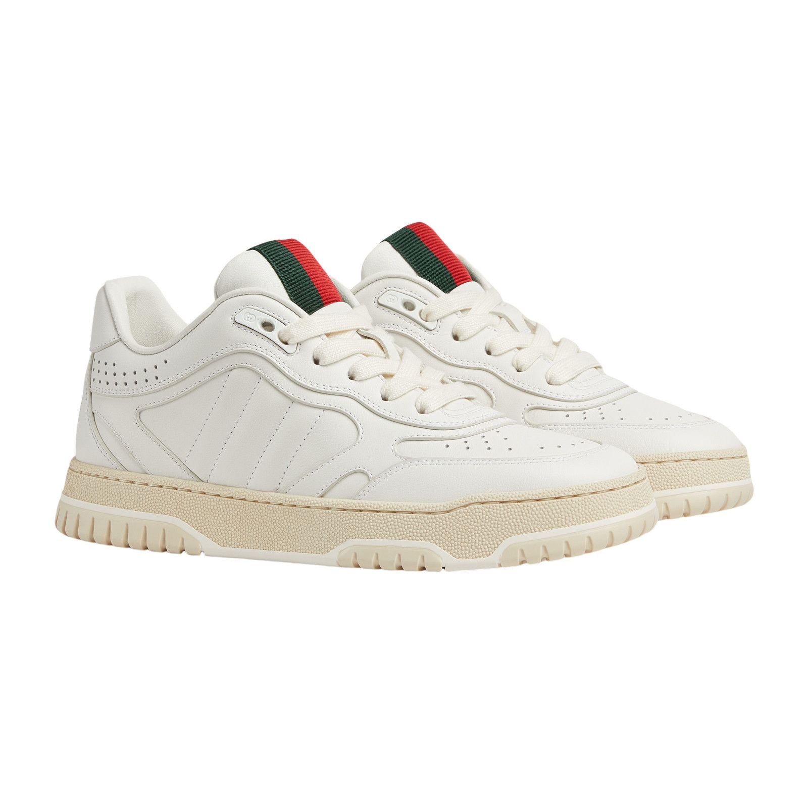 Gucci Re-Web Women's White Leather Sneakers New (Women's siz