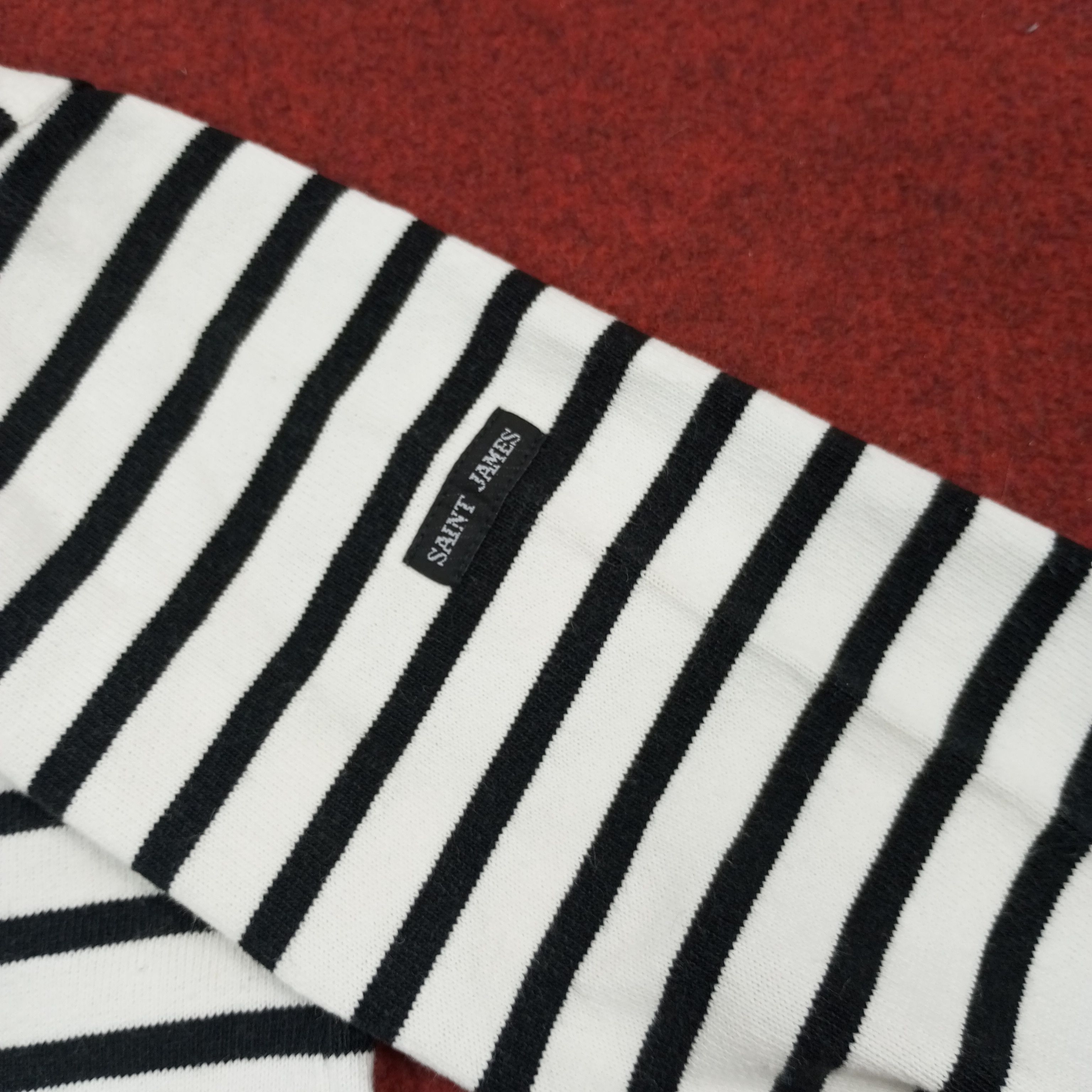 Saint James × Vintage Saint James Stripes Design Fashion Style Tshirt Size S / US 4 / IT 40 - 9 Thumbnail