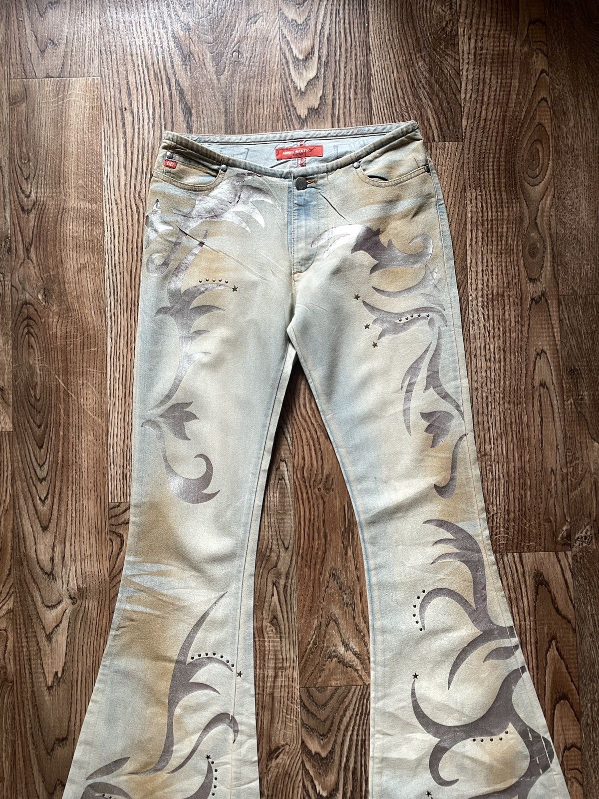 Miss Sixty Vintage Miss Sixty Jeans Flared Distressed 00s Low Rice Size 27" / US 4 / IT 40 - 3 Thumbnail