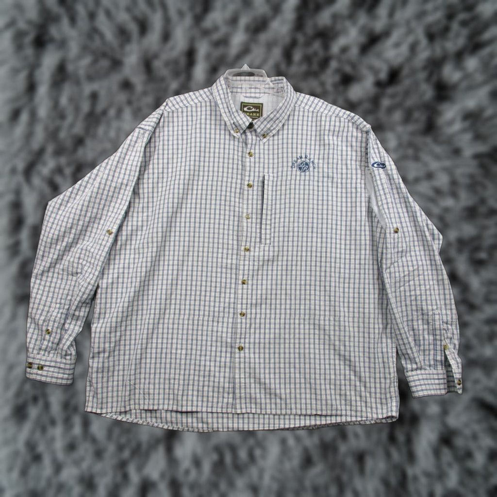 Vintage Drake Waterfowl Mens Shirt 3XL Blue Long Sleeve Breathable Vented Fish Breathing Size US XXL / EU 58 / 5 - 1 Thumbnail