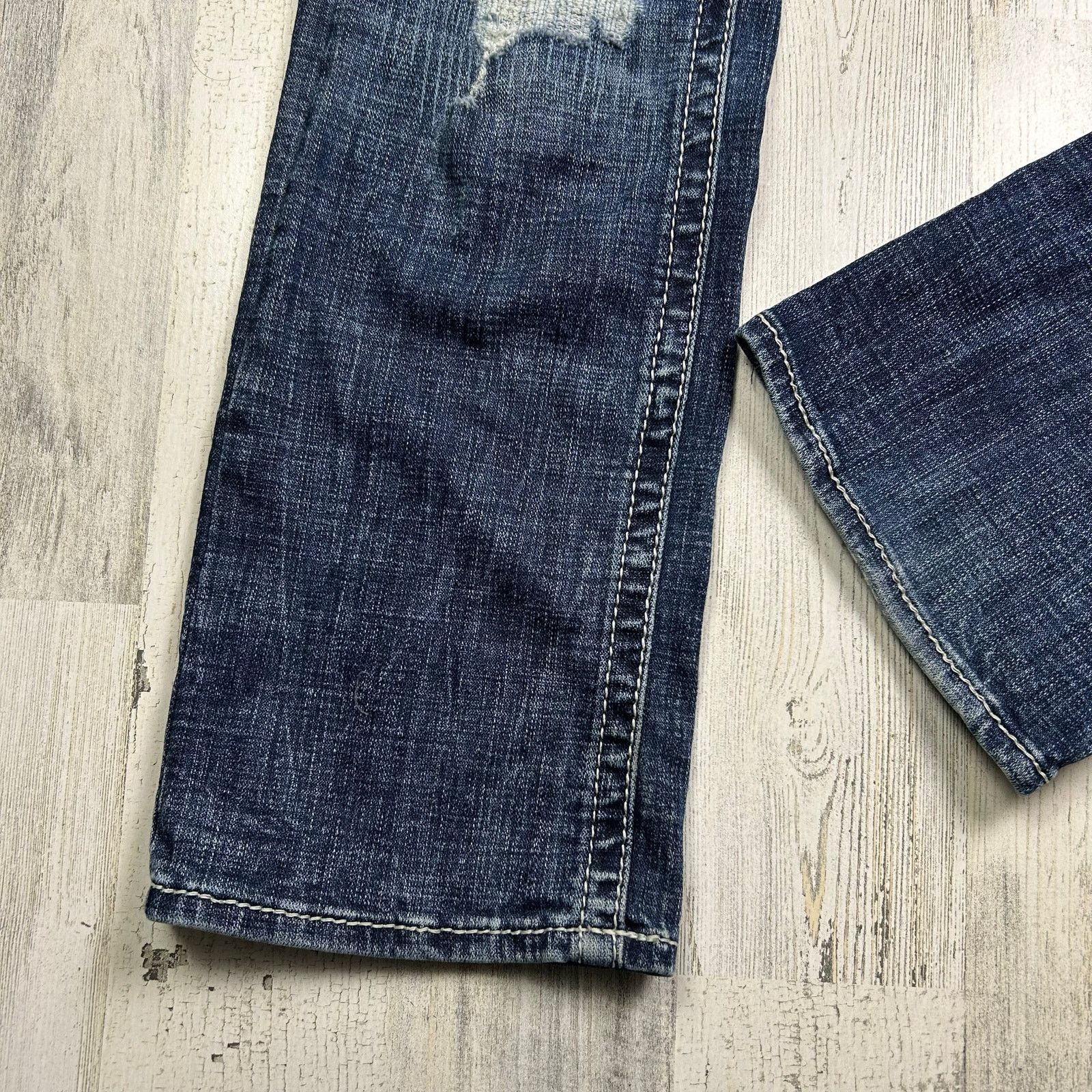 Salvage Salvage Distressed Mayhem Straight Denim Jeans Size US 32 / EU 48 - 6 Thumbnail