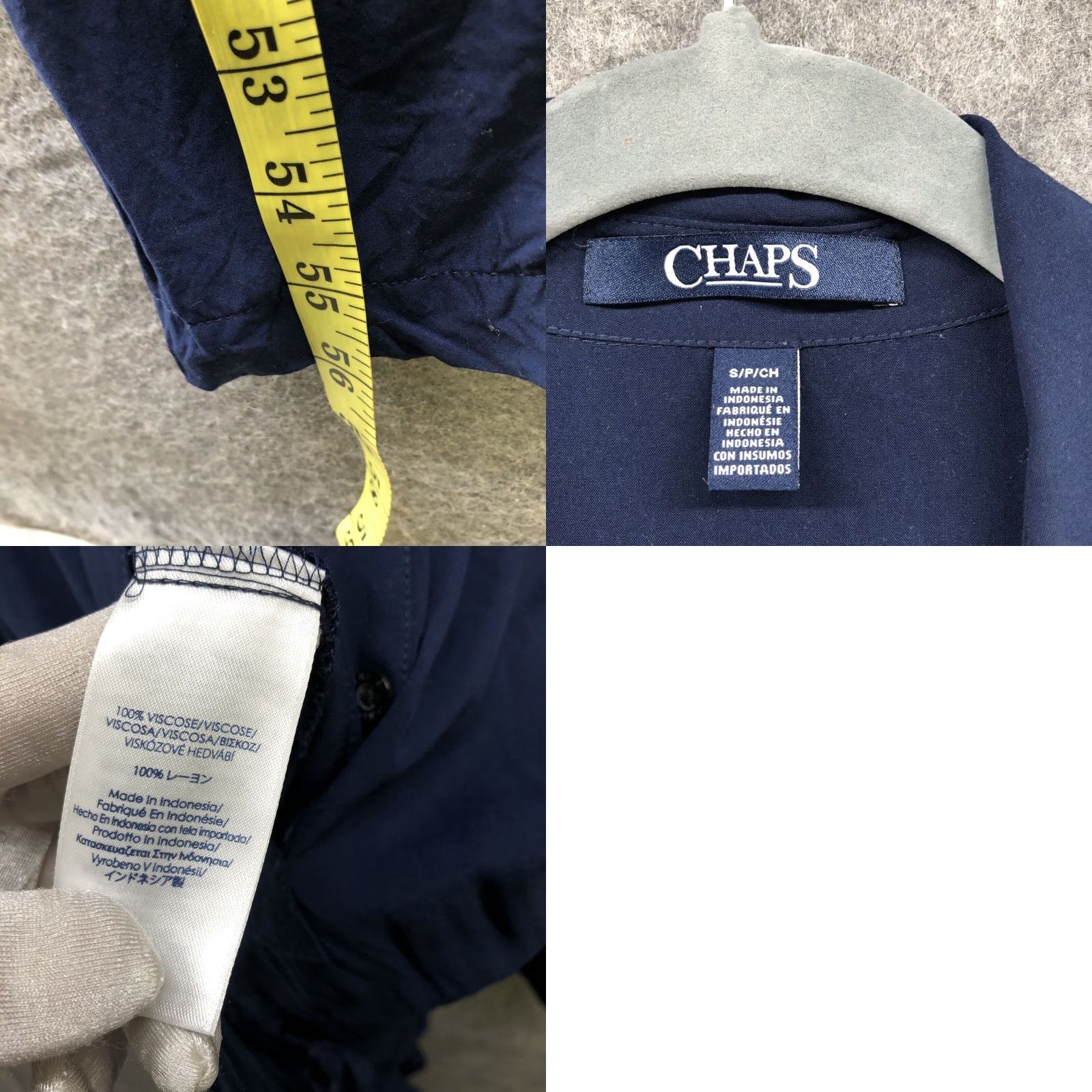 Chaps CHAPS Jumpsuit Shirt One-Piece Long Sleeve Women's S Blue 100% Viscose Button Down Pockets Casual Modern Utility Size S / US 4 / IT 40 - 8 Thumbnail