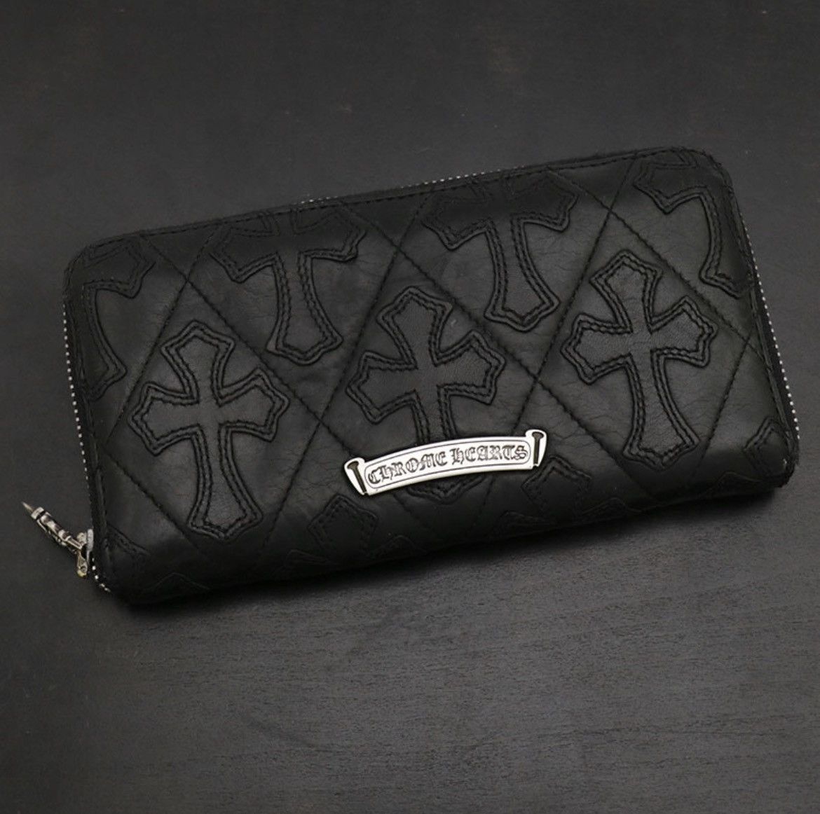 Chrome Hearts Chrome Hearts leather cross patch ZIP QUILTED Chrome Hearts Chrome Hearts leather cross patch ZIP QUILTED